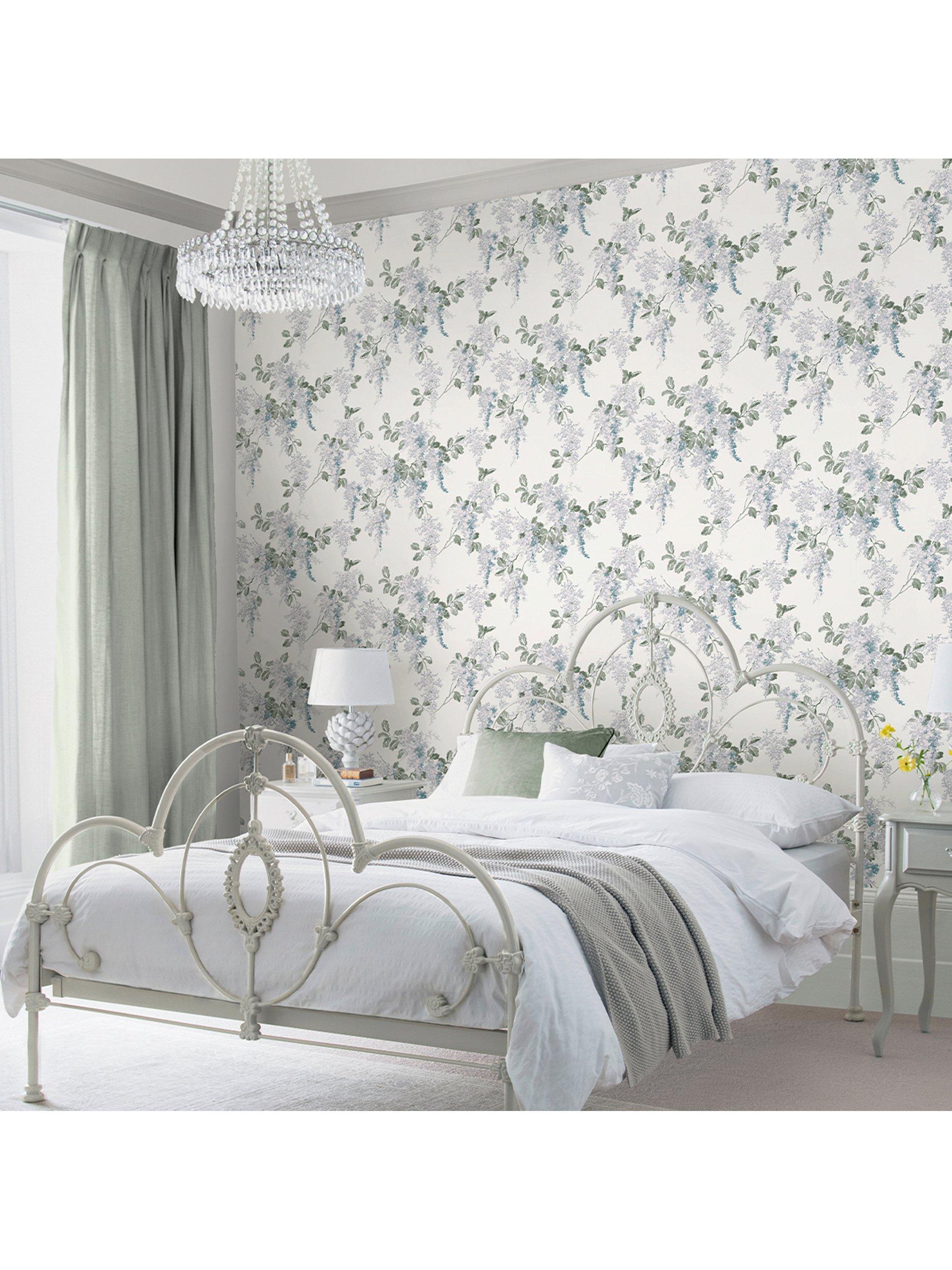 Laura Ashley Mirabelle wallpaper Pale Seaspray, UK version