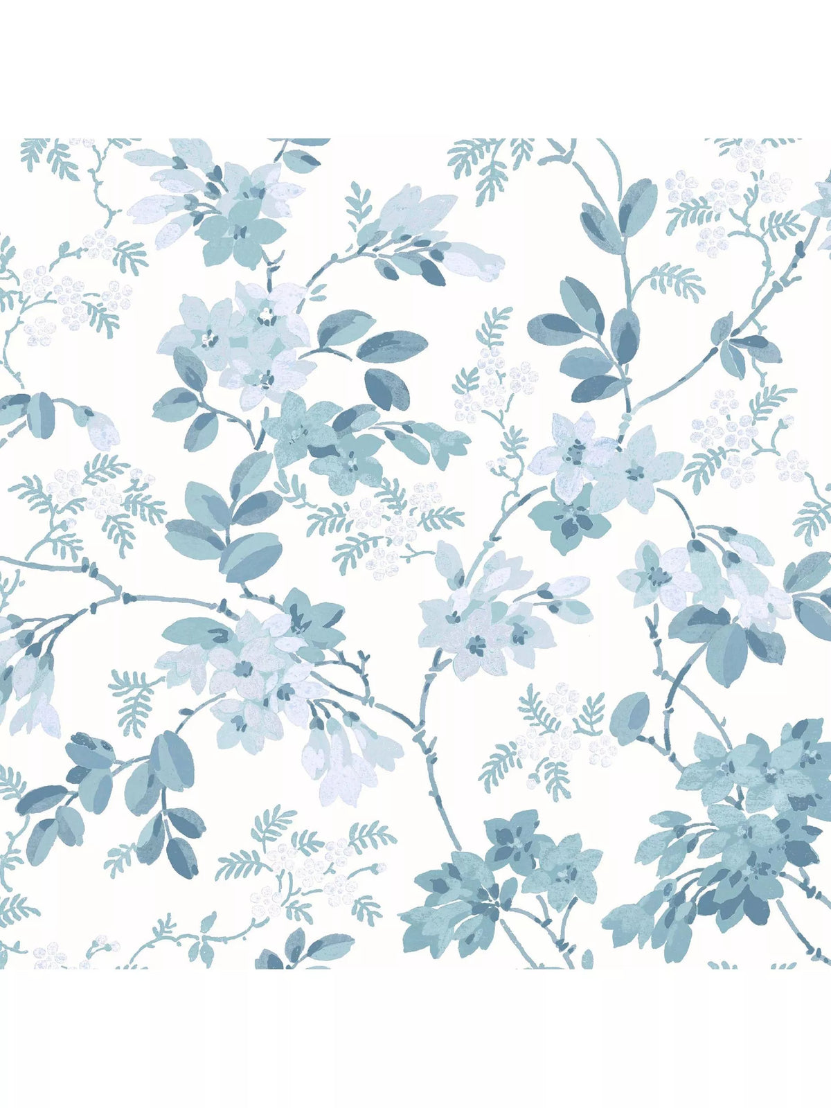 Laura Ashley floral wallpaper with Yewland pattern in Seaspray color, UK version