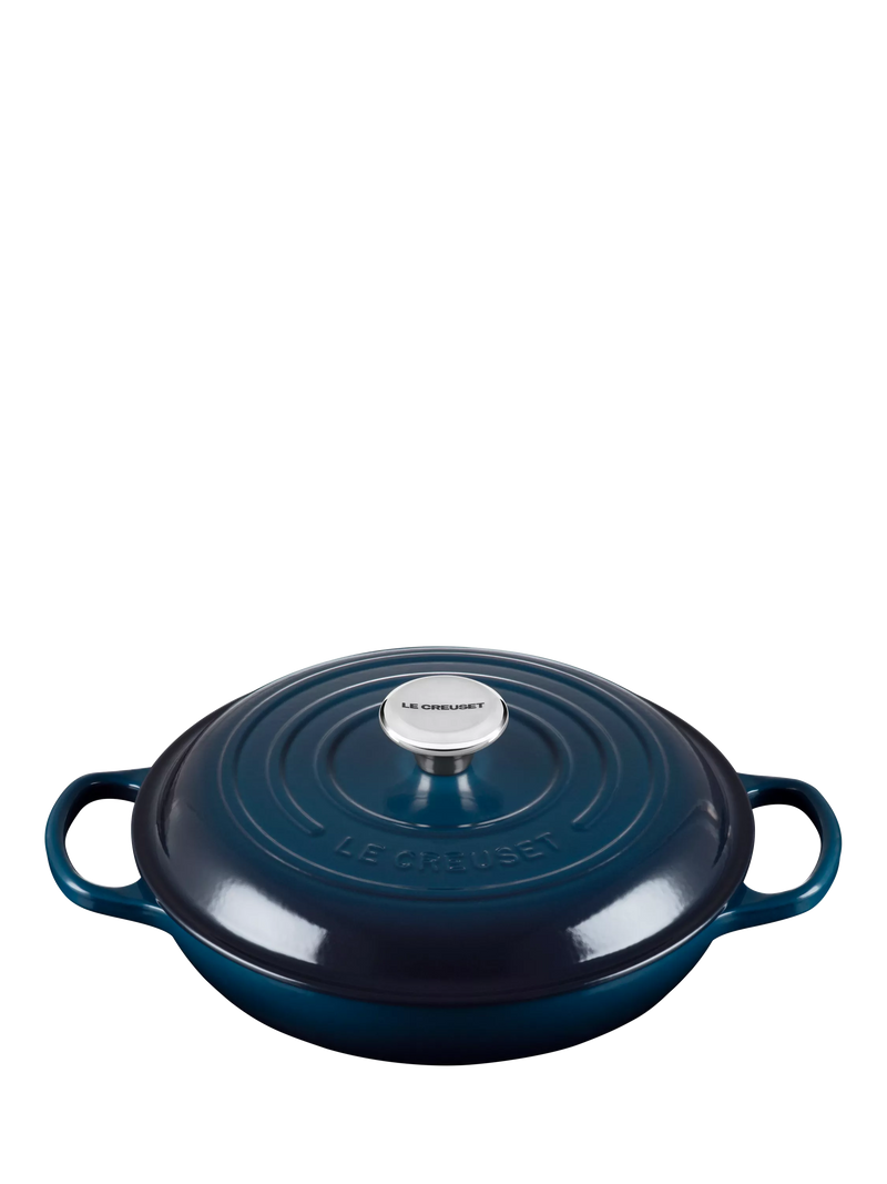 Cast Iron Shallow Casserole Dish in Volcanic Finish