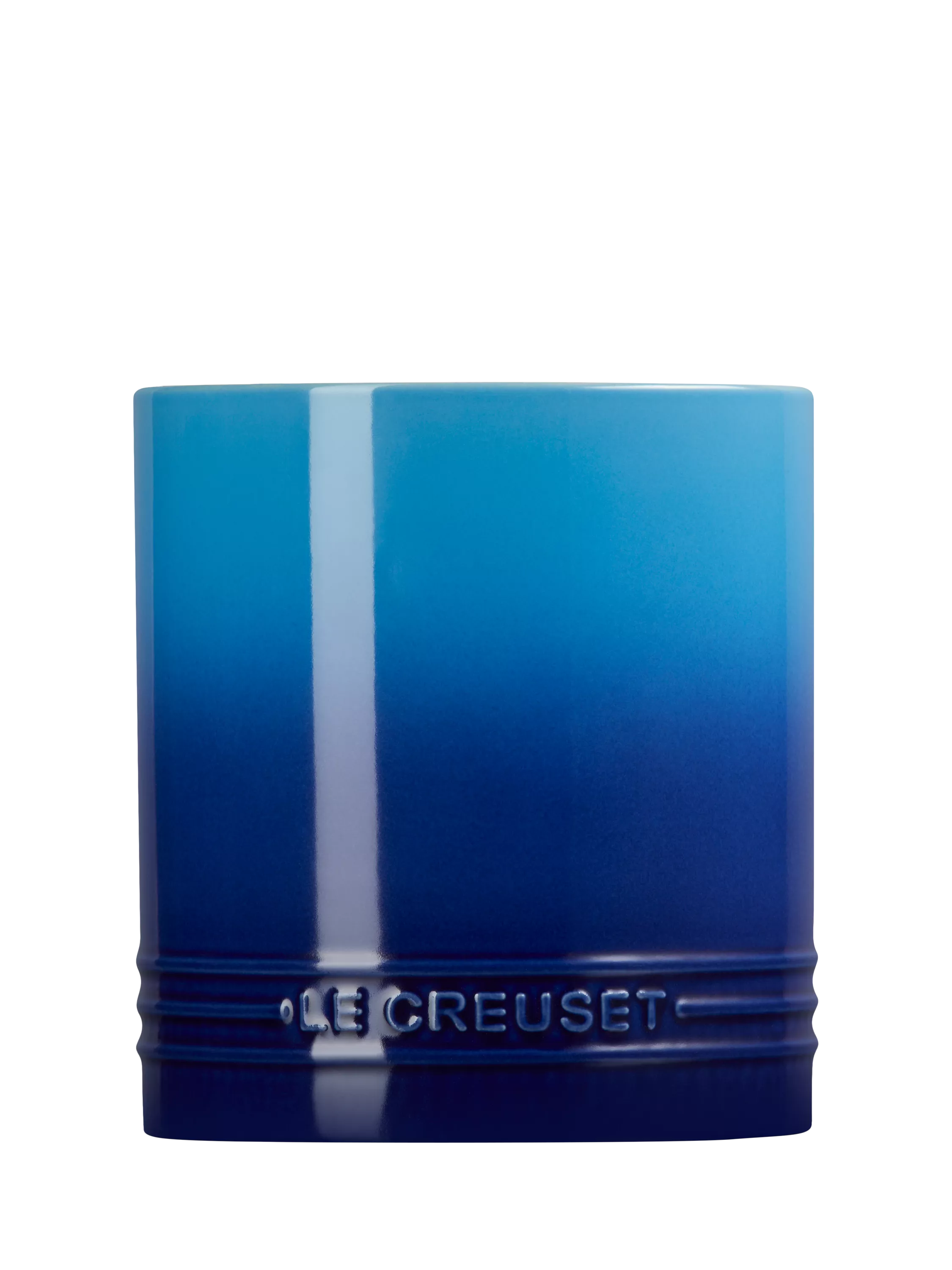Le Creuset stoneware utensil jar in Azure with 1.1L capacity, UK version
