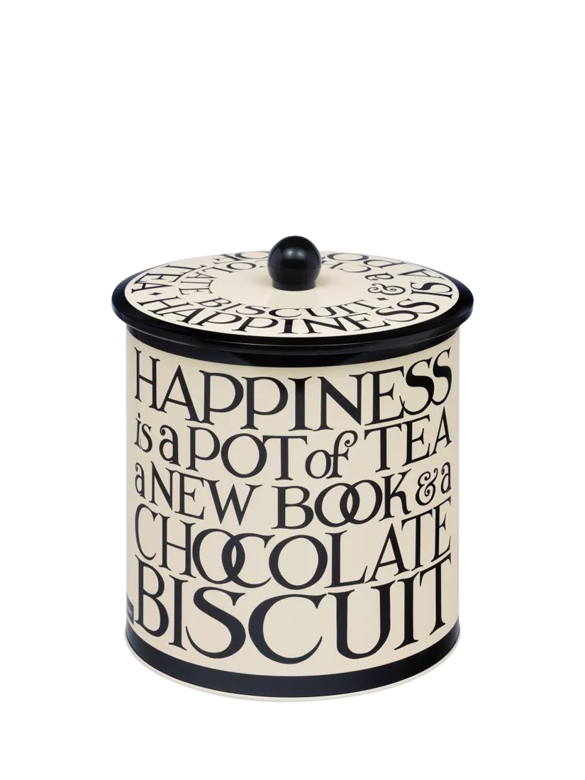 Emma Bridgewater Black Toast biscuit barrel black and white, imported from the UK