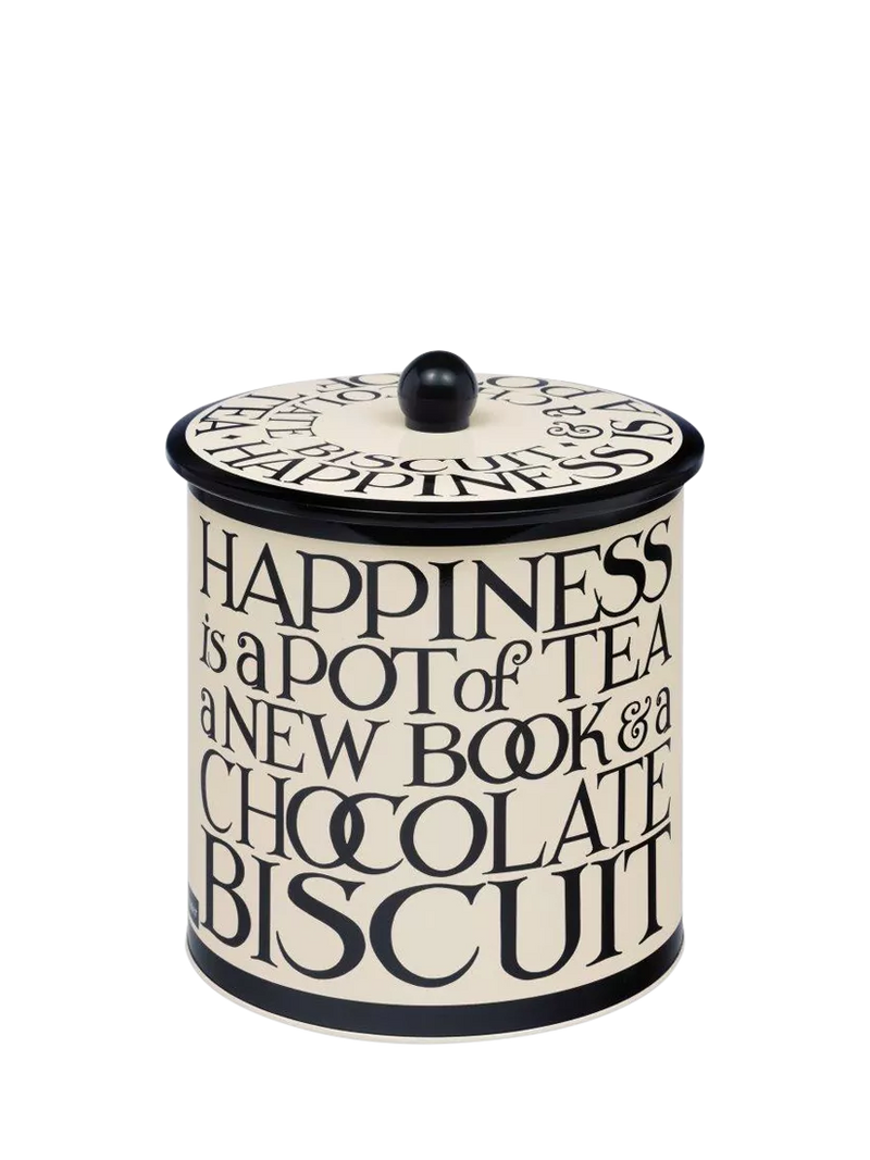 Emma Bridgewater Black Toast biscuit barrel black and white, imported from the UK