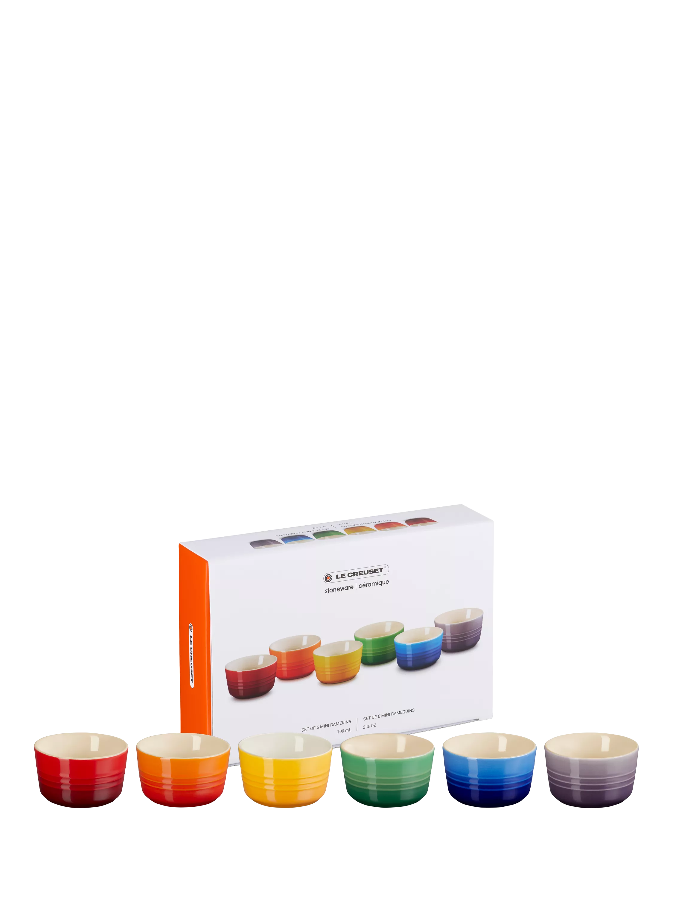 Le Creuset stoneware ramekin set rainbow 100ml (British brand)