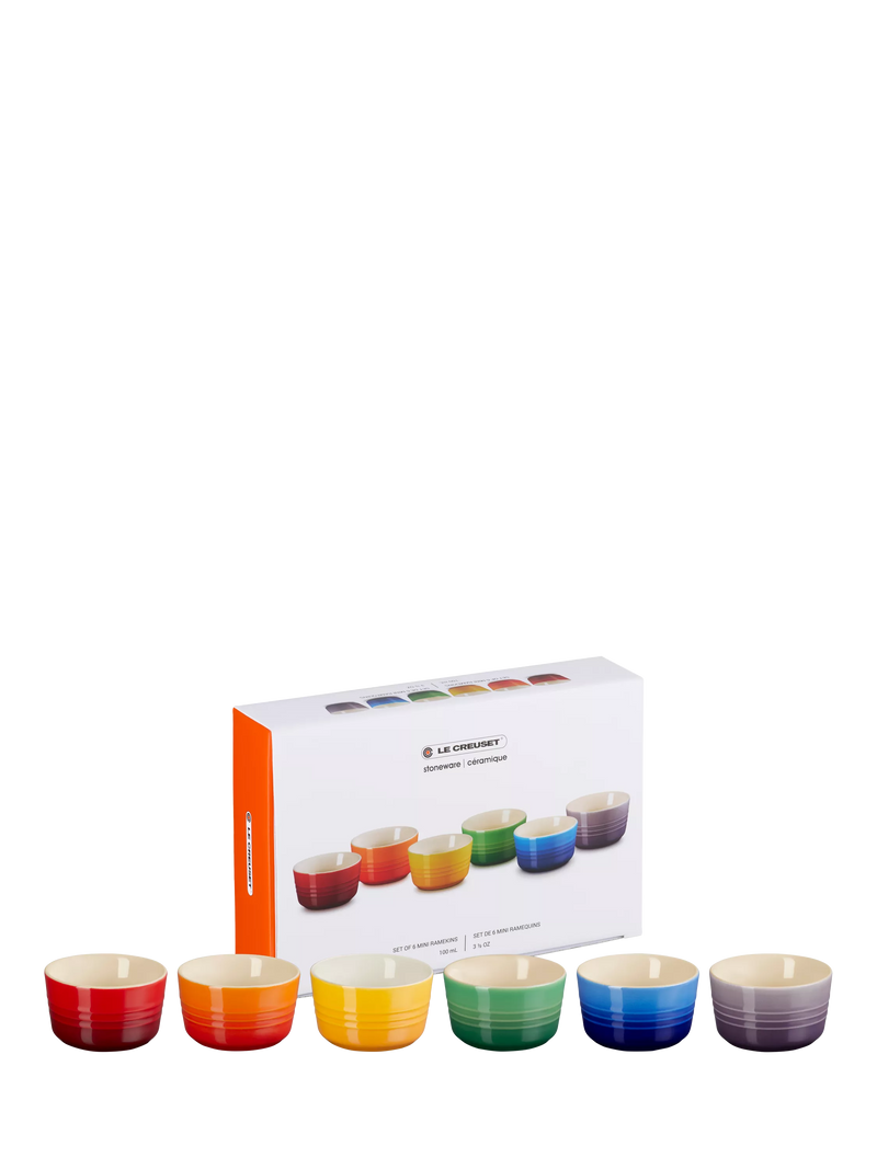 Le Creuset stoneware ramekin set rainbow 100ml (British brand)