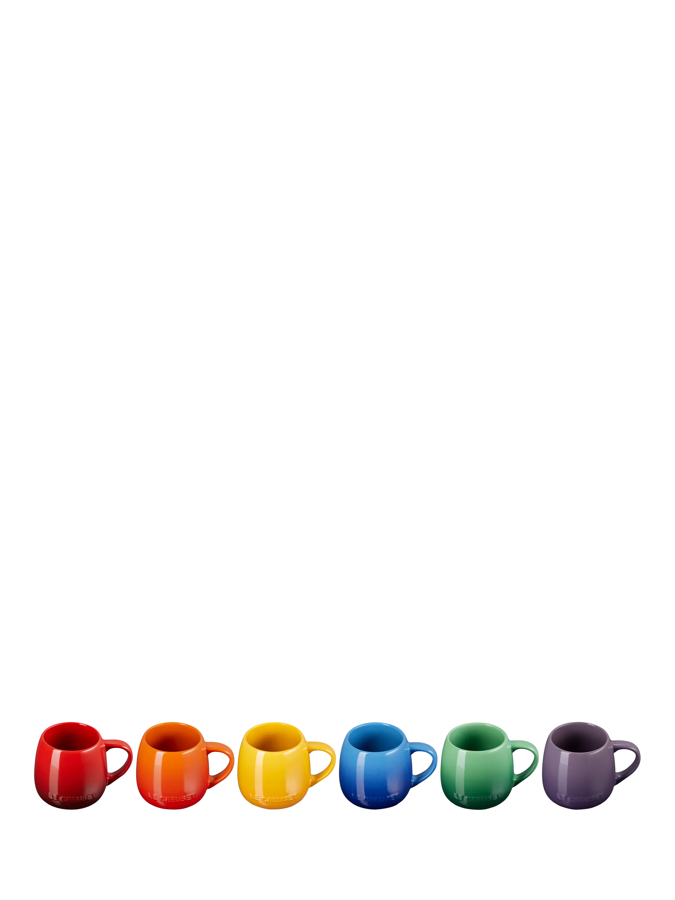 Le Creuset rainbow mug set 320ml, imported from the UK