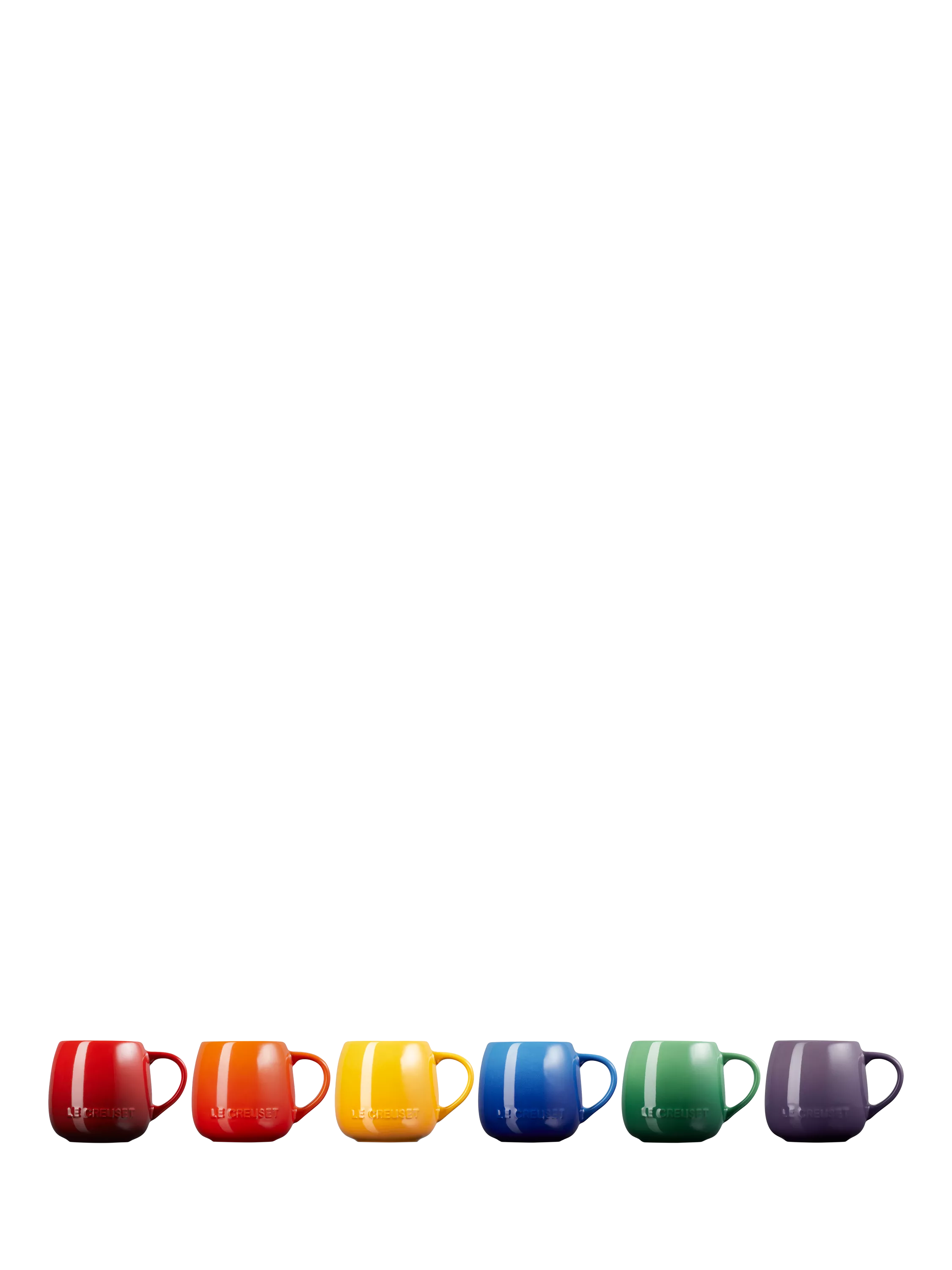 Le Creuset rainbow mug set 320ml, imported from the UK