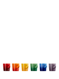 Le Creuset stoneware espresso mugs set of 6 rainbow (British brand)