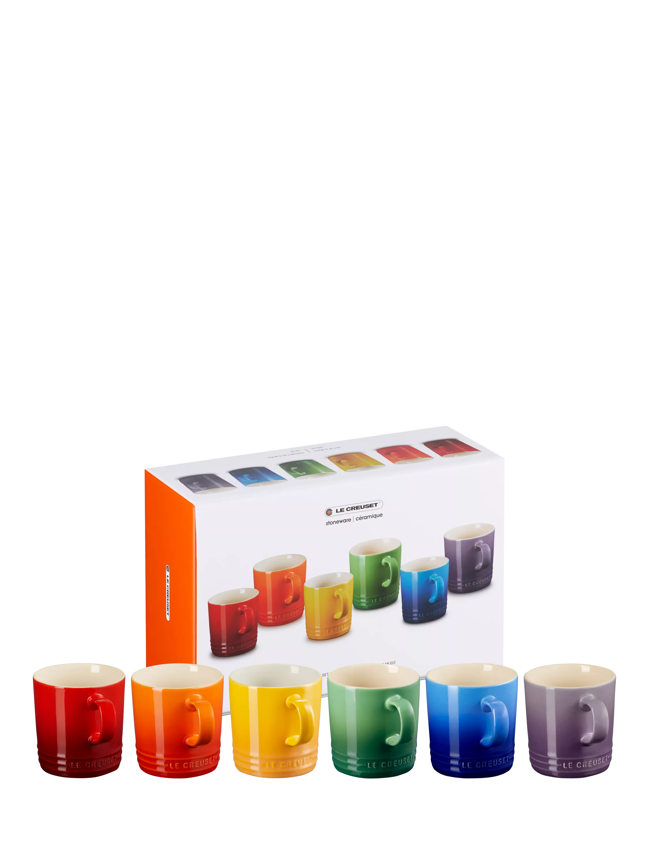Le Creuset stoneware mug set rainbow 350ml - British product