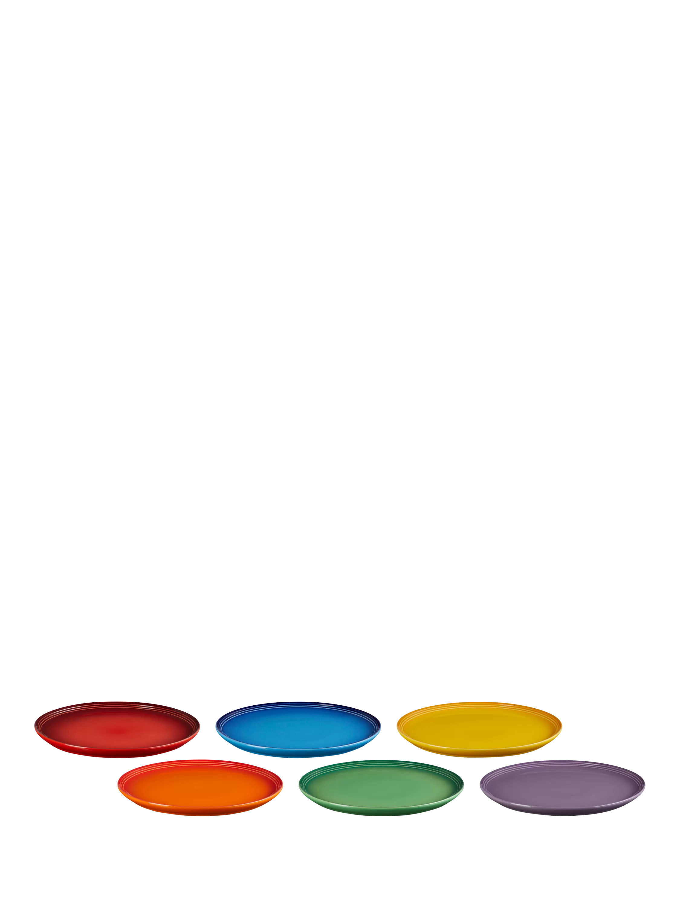 Le Creuset rainbow dinner plate set of 6 (British brand)