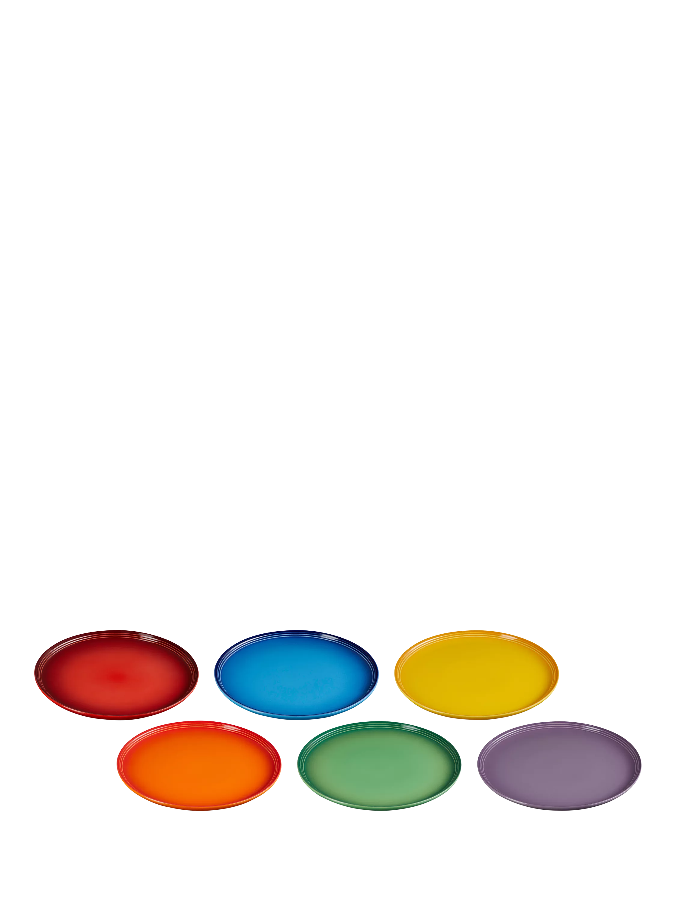 Le Creuset rainbow dinner plate set of 6 (British brand)