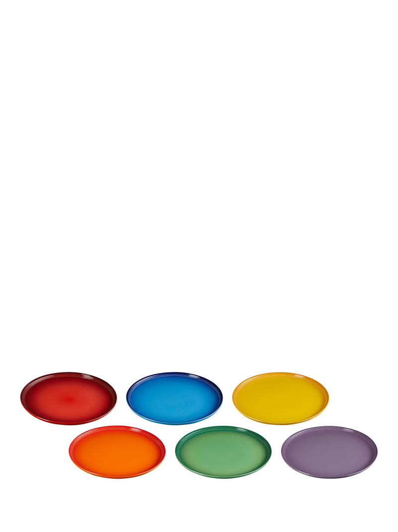 Le Creuset rainbow dinner plate set of 6 (British brand)