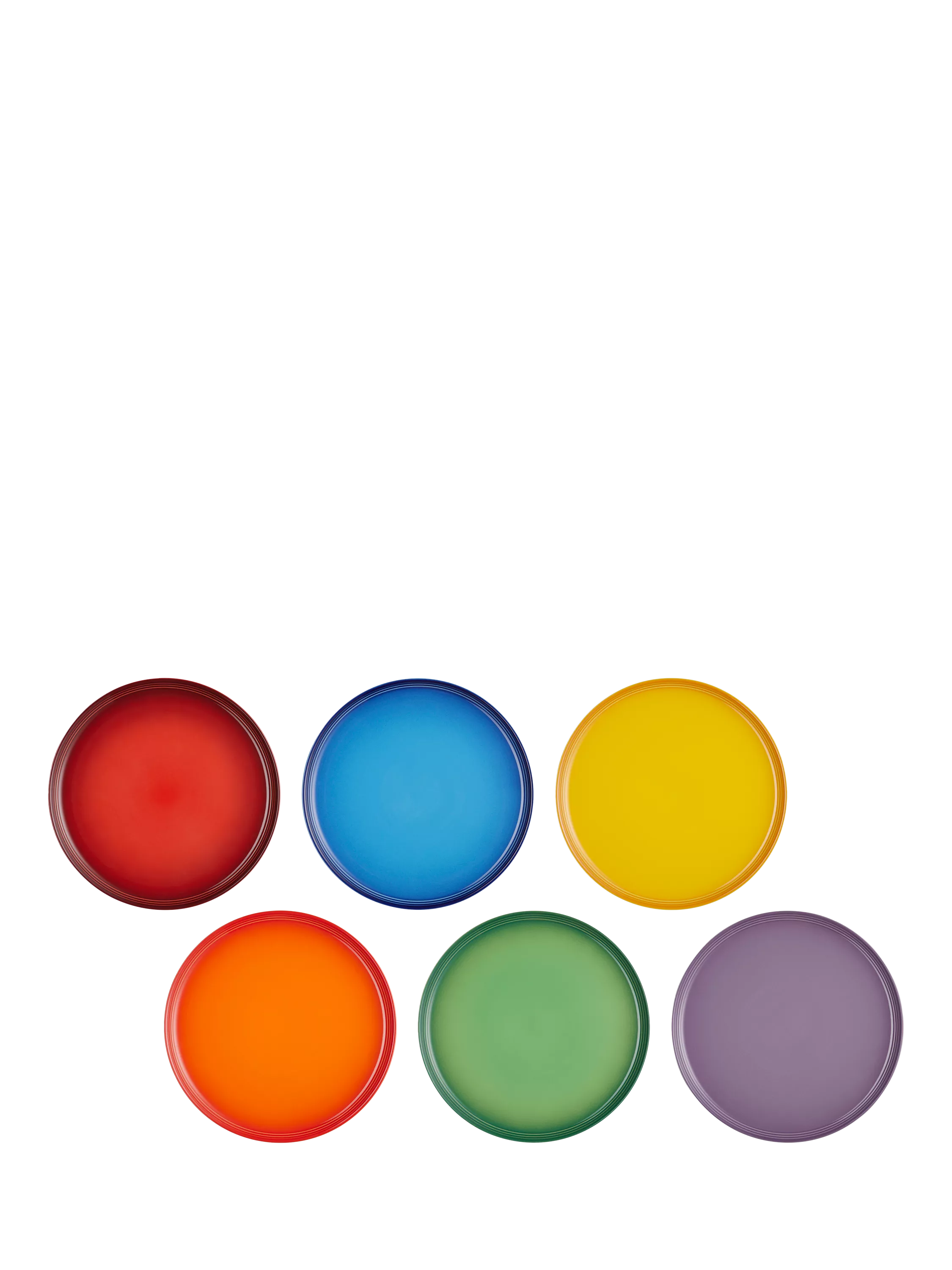 Le Creuset rainbow dinner plate set of 6 (British brand)