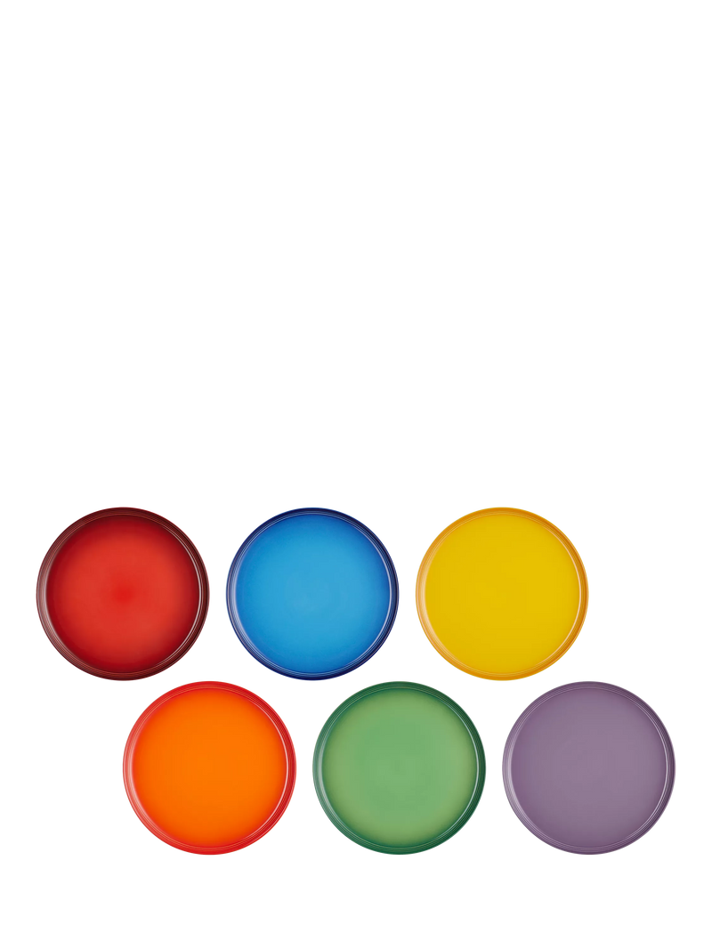 Le Creuset rainbow dinner plate set of 6 (British brand)