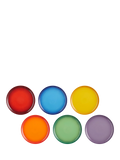 Le Creuset stoneware coupe side plates set of six rainbow 21.8cm, imported from the UK