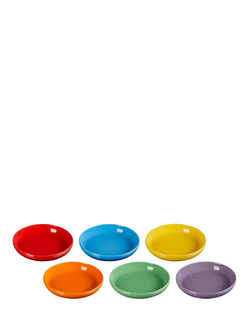 Le Creuset stoneware pasta bowls rainbow set of 6 22cm, UK version