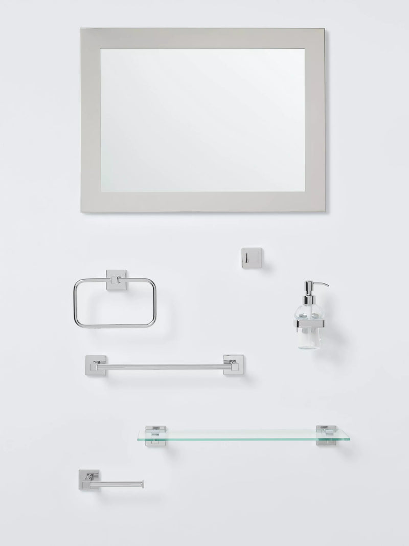John Lewis Prism rectangular bathroom mirror with silvered border, UK version