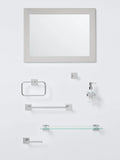 John Lewis Prism rectangular bathroom mirror with silvered border, UK version