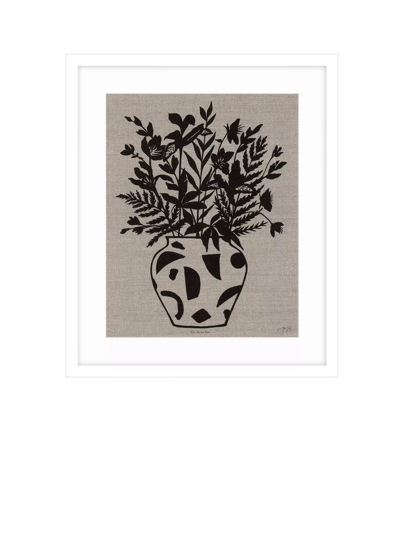John Lewis Jan Jay Iris Floral Vase framed print 63.5x53.5cm, imported from the UK