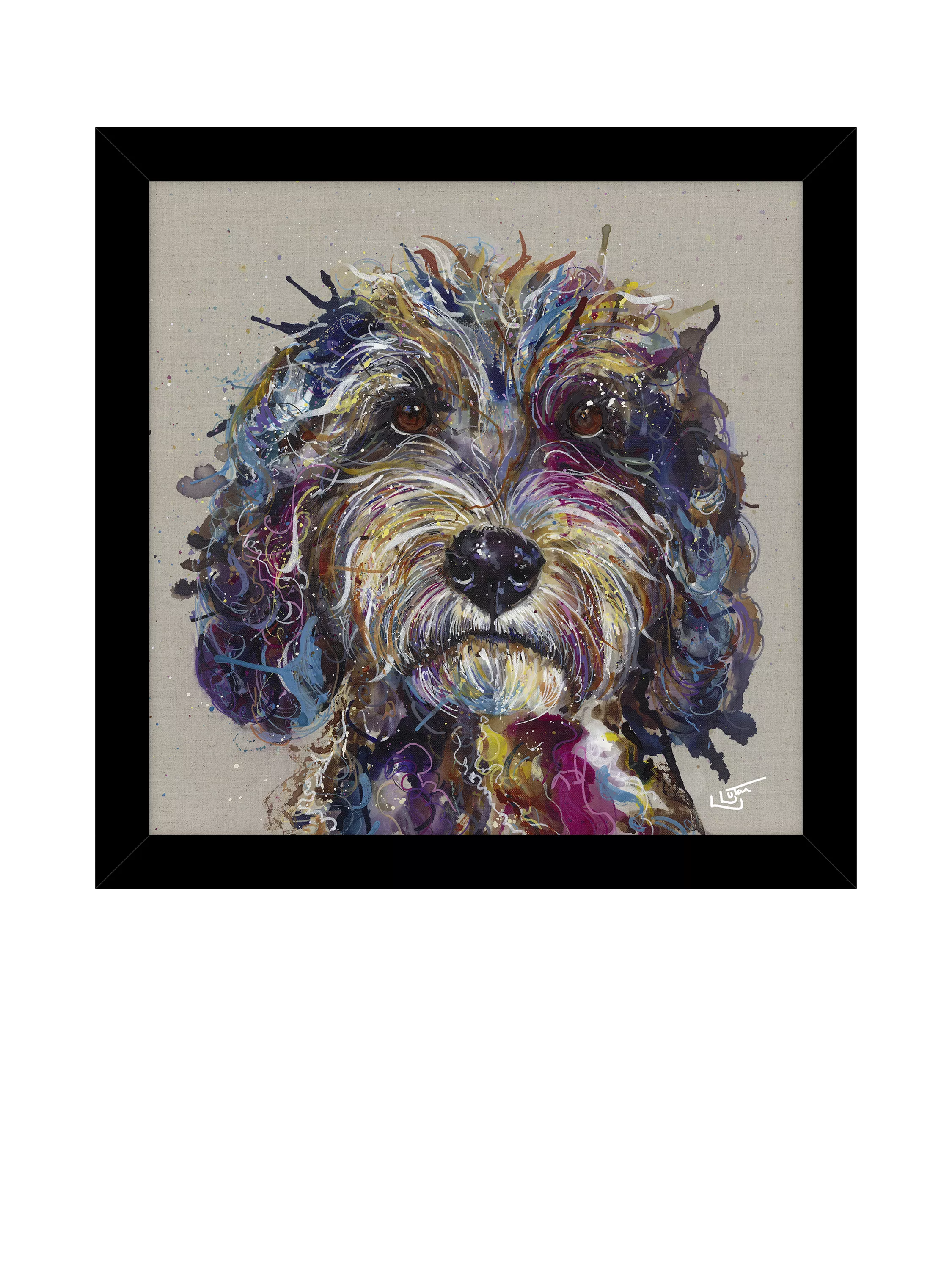 John Lewis framed print Cockapoo 33.5x33.5cm (British brand)