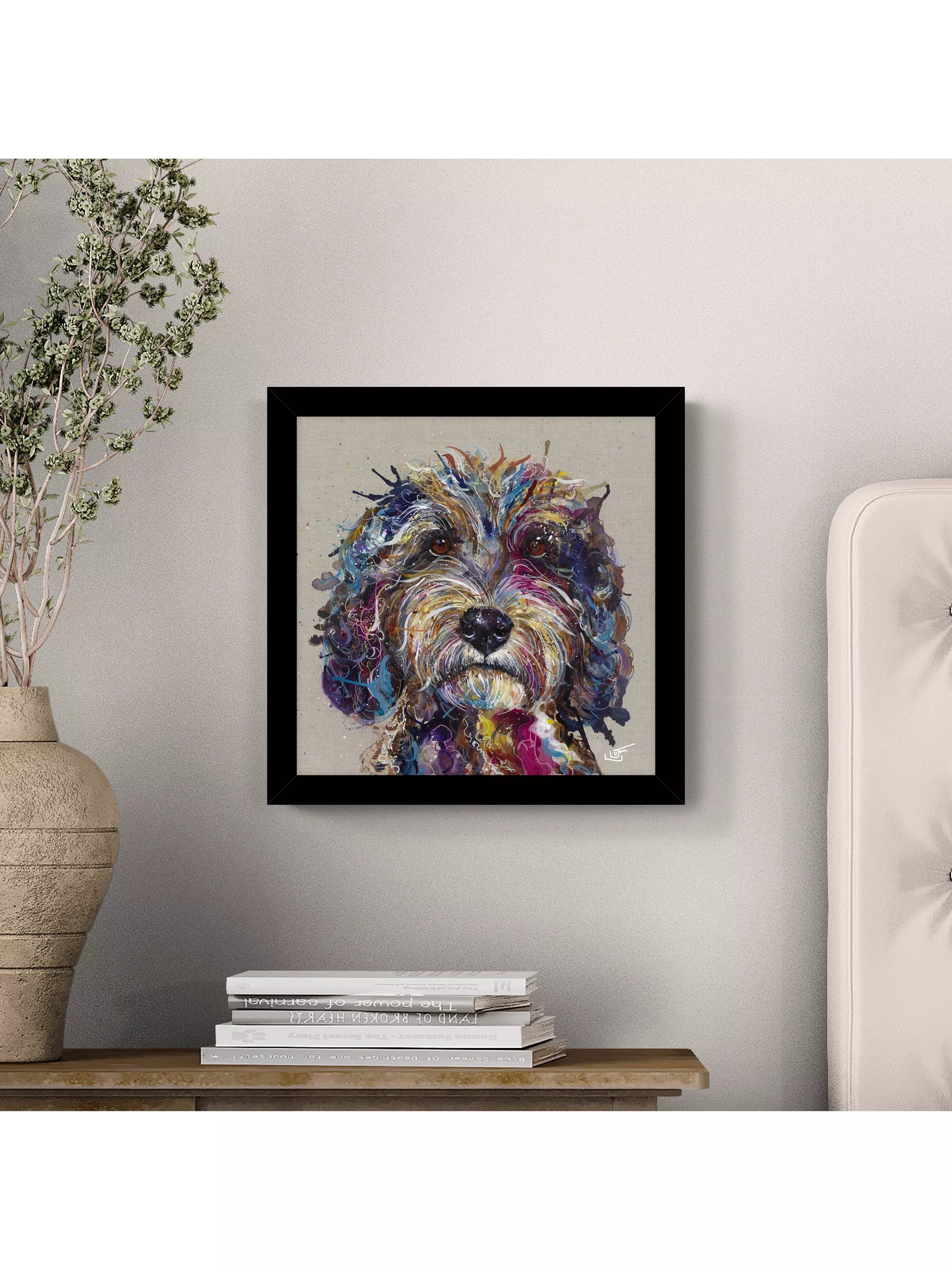 John Lewis framed print Cockapoo 33.5x33.5cm (British brand)