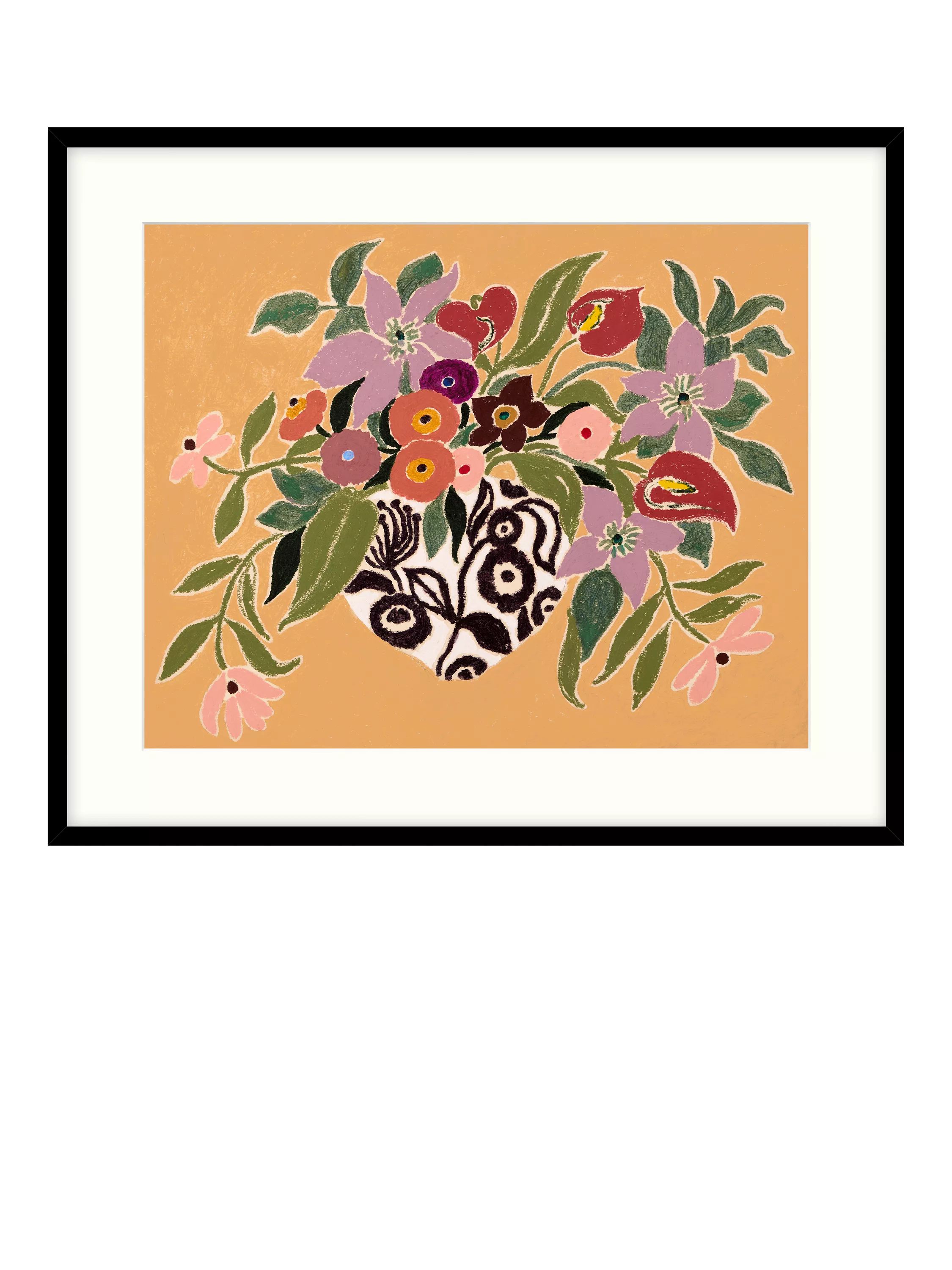 John Lewis La Poire framed print Clematis Callas caramel pink 40x50cm (British brand)