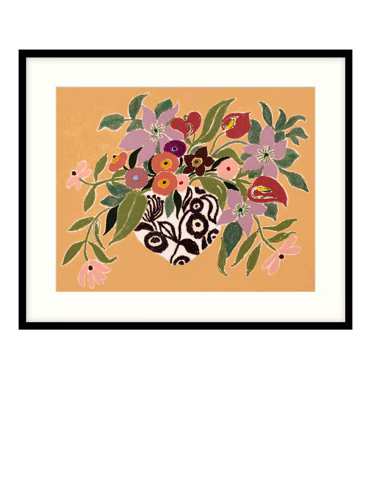 John Lewis La Poire framed print Clematis Callas caramel pink 40x50cm (British brand)