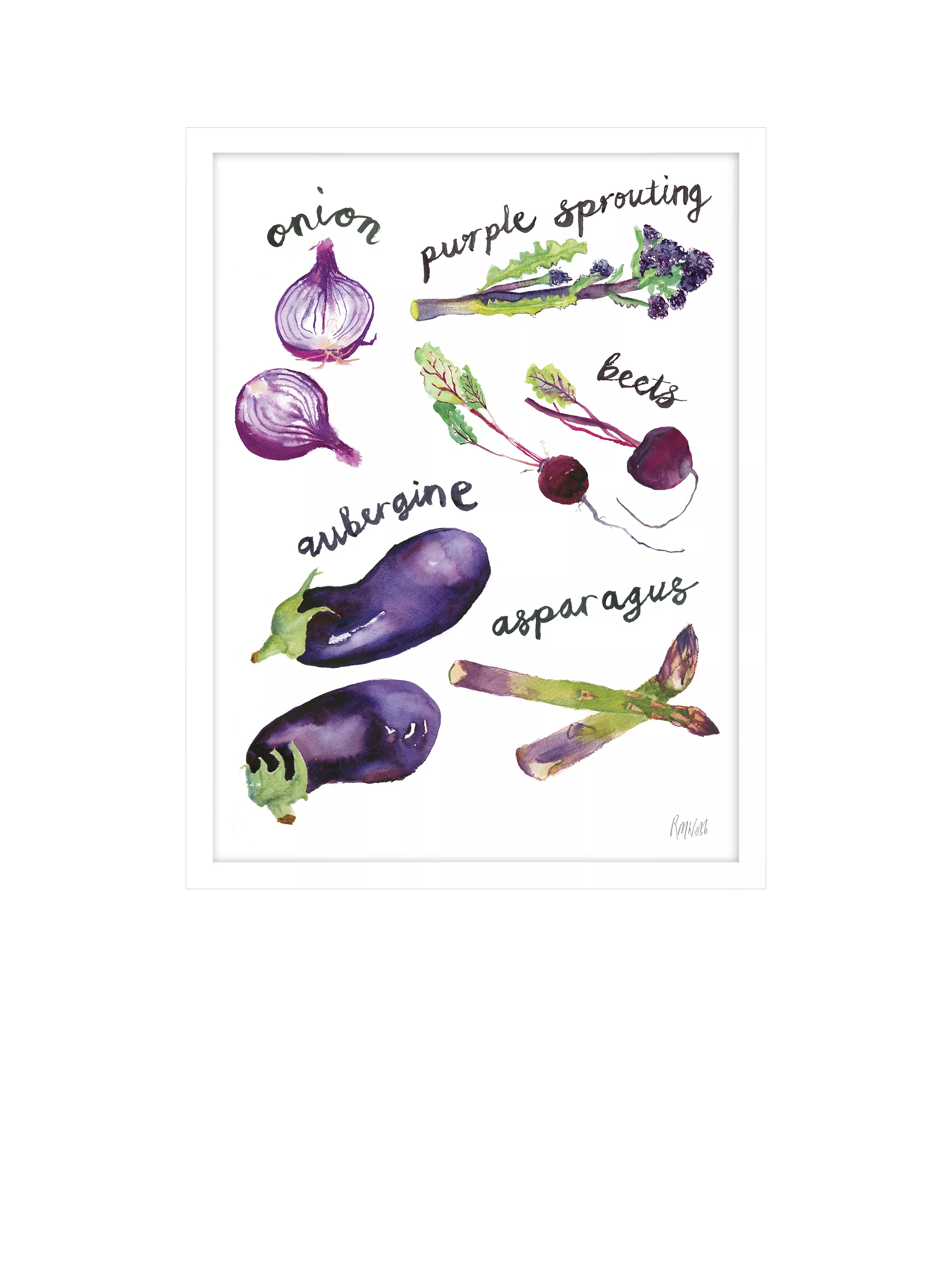 John Lewis Rosie Webb harvest hues purple framed print 42x32cm, UK version