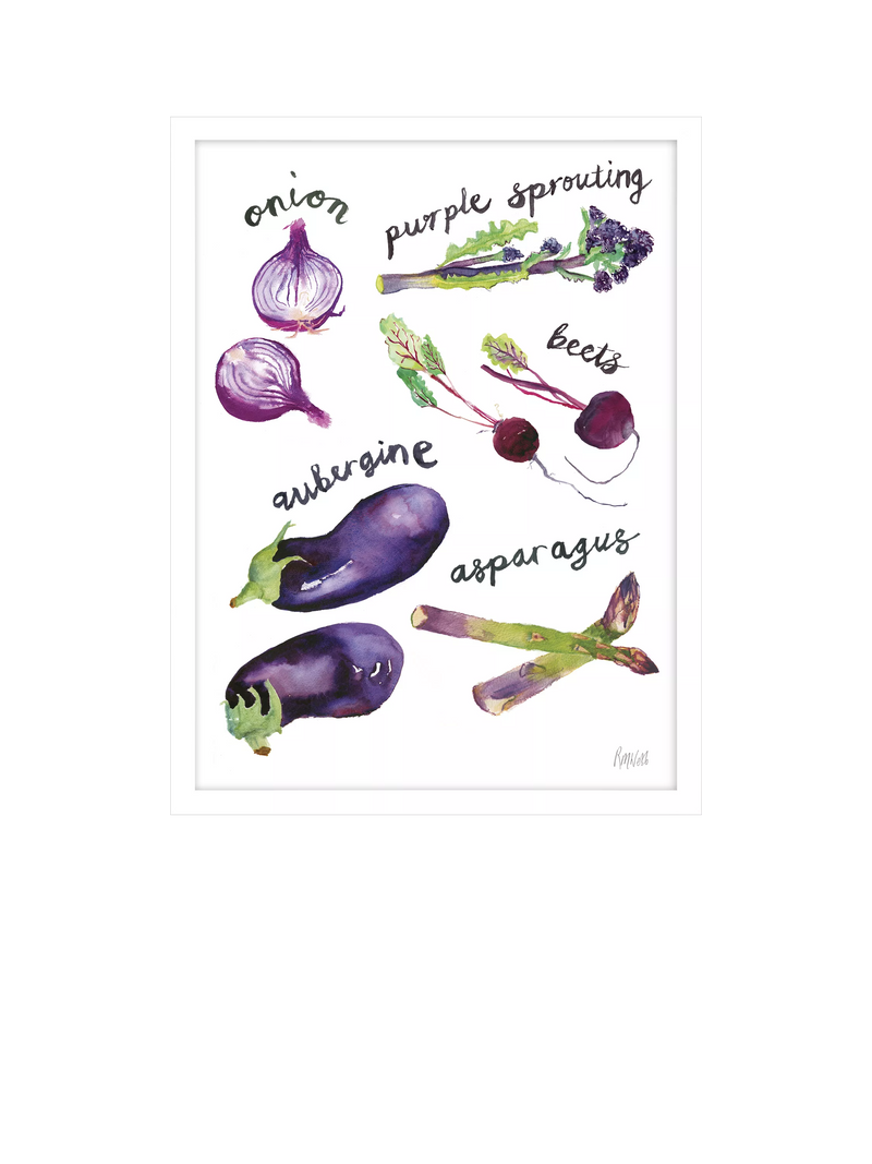 John Lewis Rosie Webb harvest hues purple framed print 42x32cm, UK version