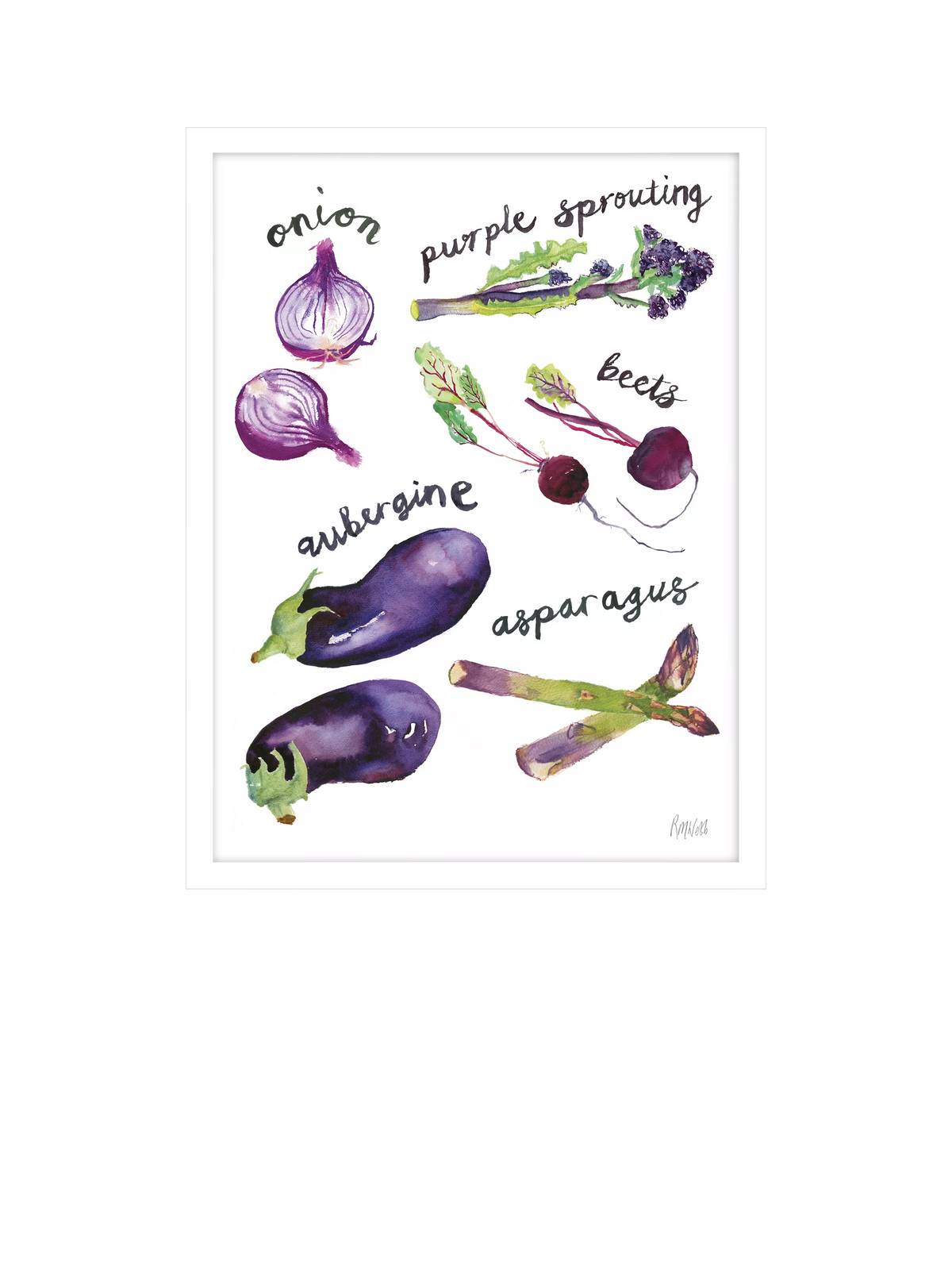 John Lewis Rosie Webb harvest hues purple framed print 42x32cm, UK version
