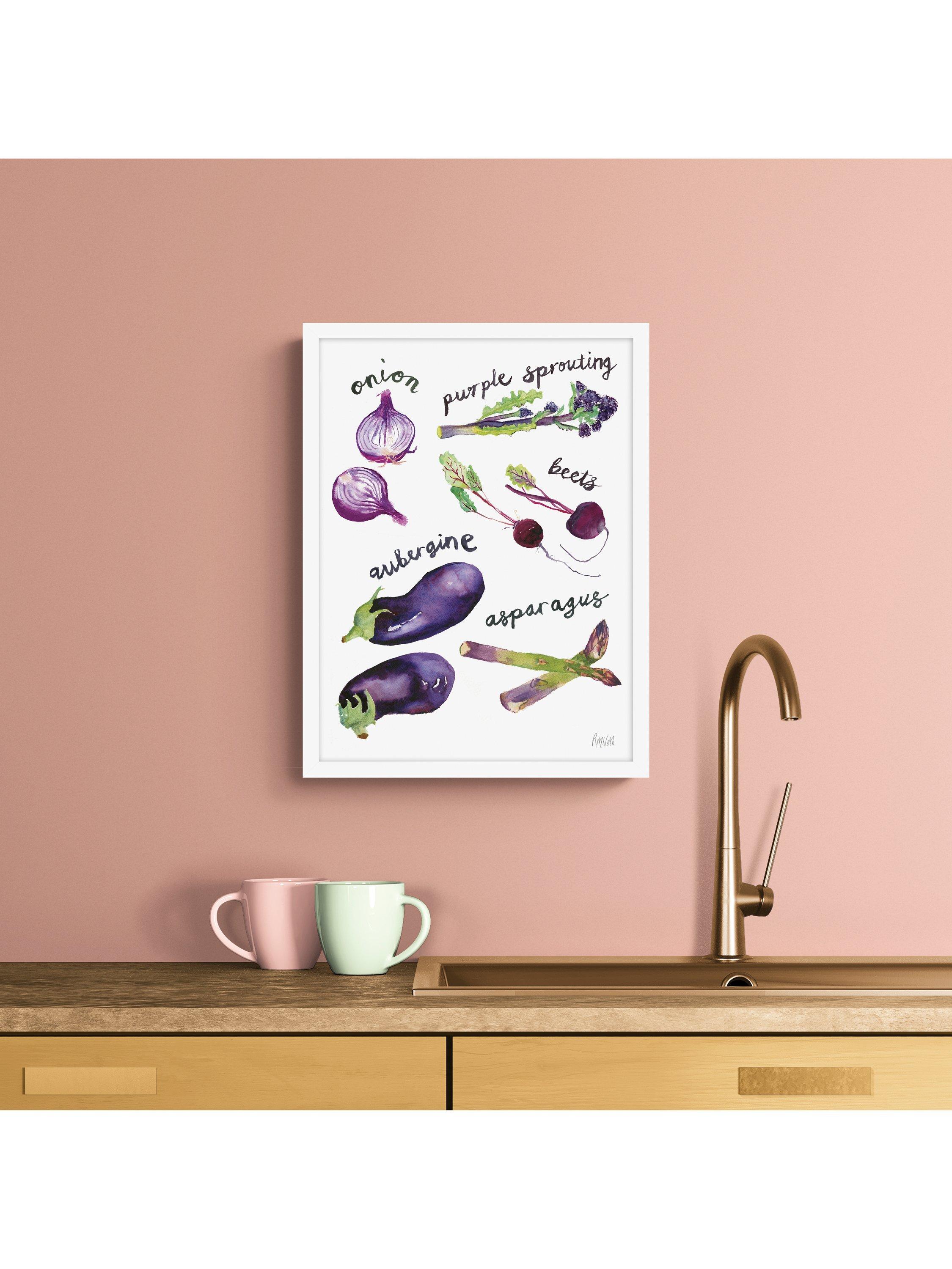 John Lewis Rosie Webb harvest hues purple framed print 42x32cm, UK version