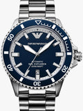 Emporio Armani Sea Explorer watch blue dial stainless steel bracelet (British brand)