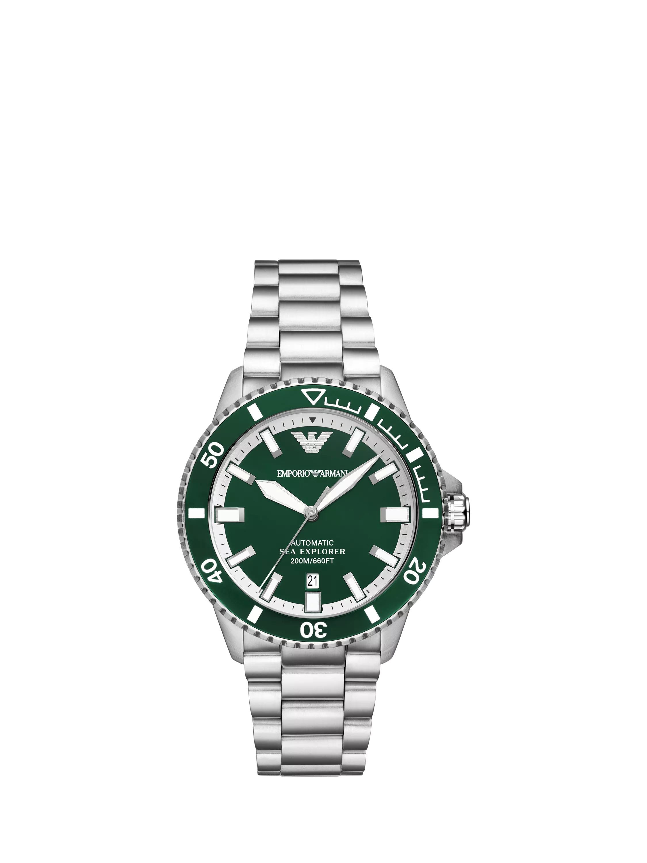 Emporio Armani Sea Explorer green dial automatic men's watch (British brand)