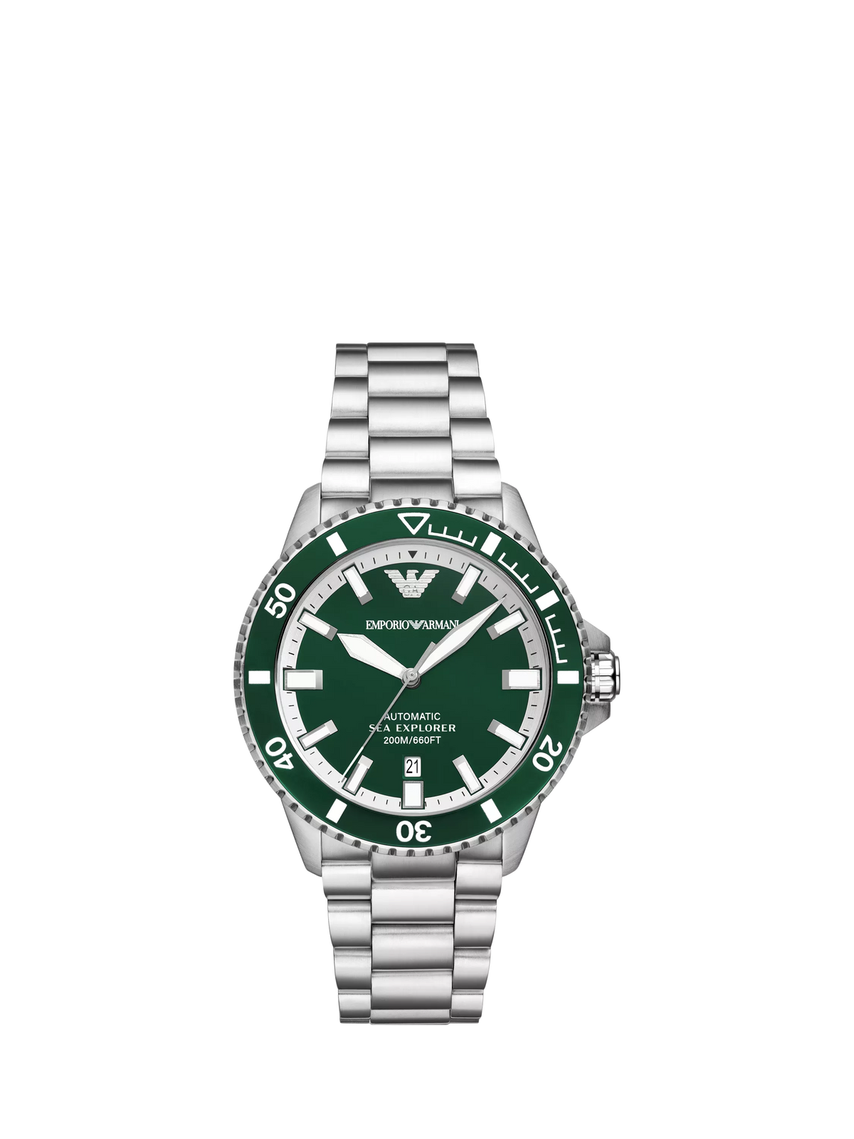 Emporio Armani Sea Explorer green dial automatic men's watch (British brand)