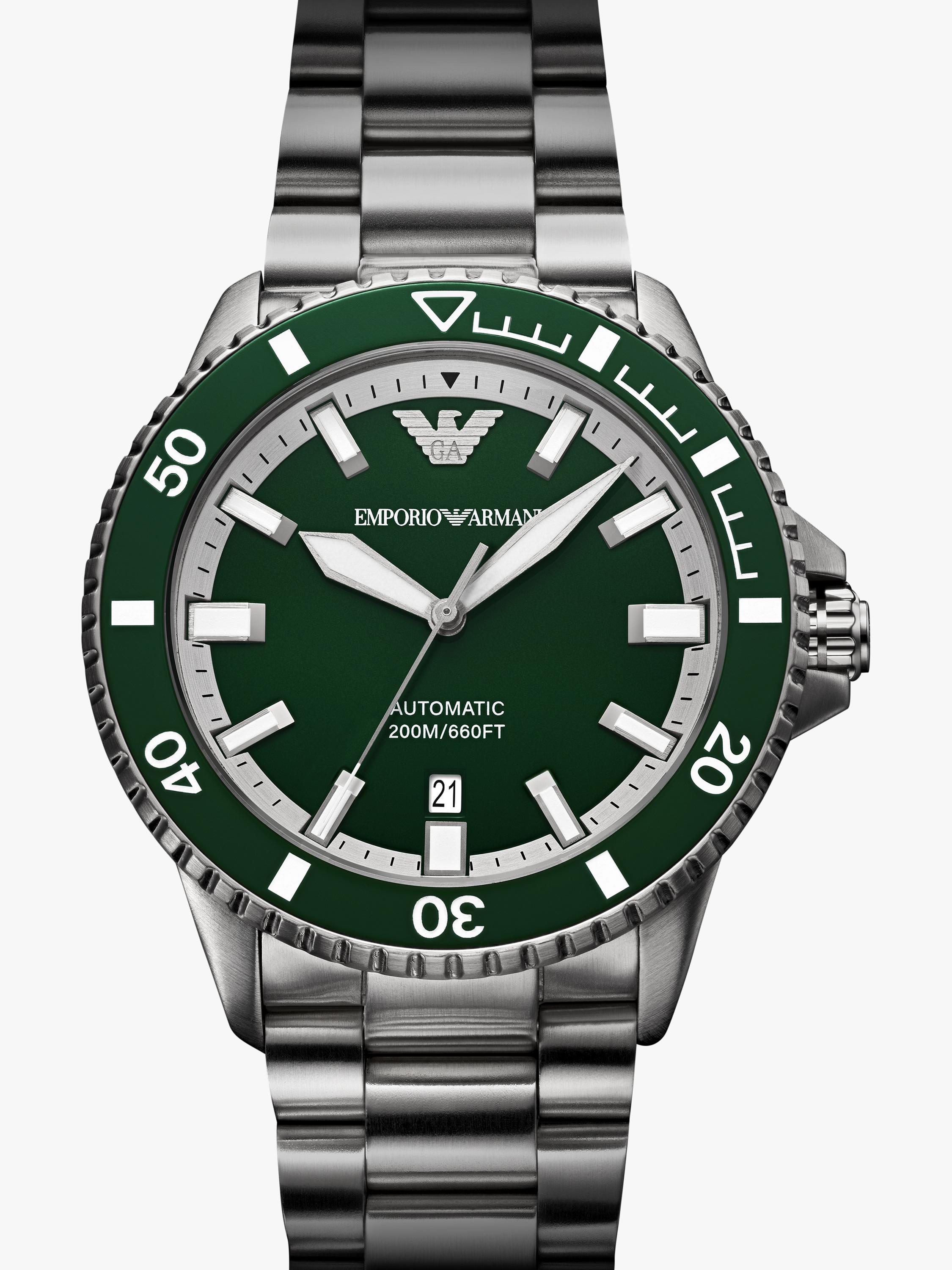 Emporio Armani Sea Explorer green dial automatic men's watch (British brand)