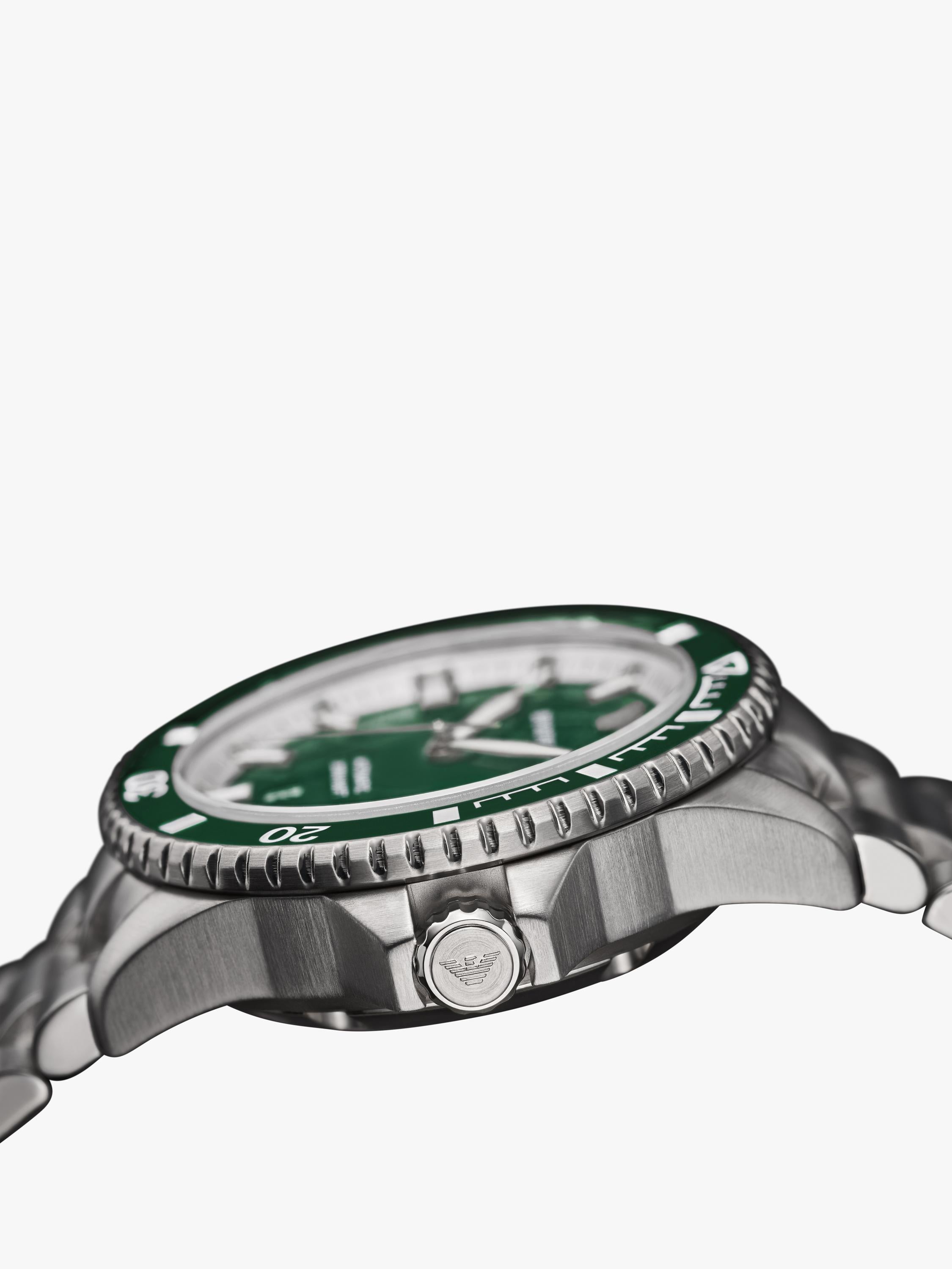 Emporio Armani Sea Explorer green dial automatic men's watch (British brand)