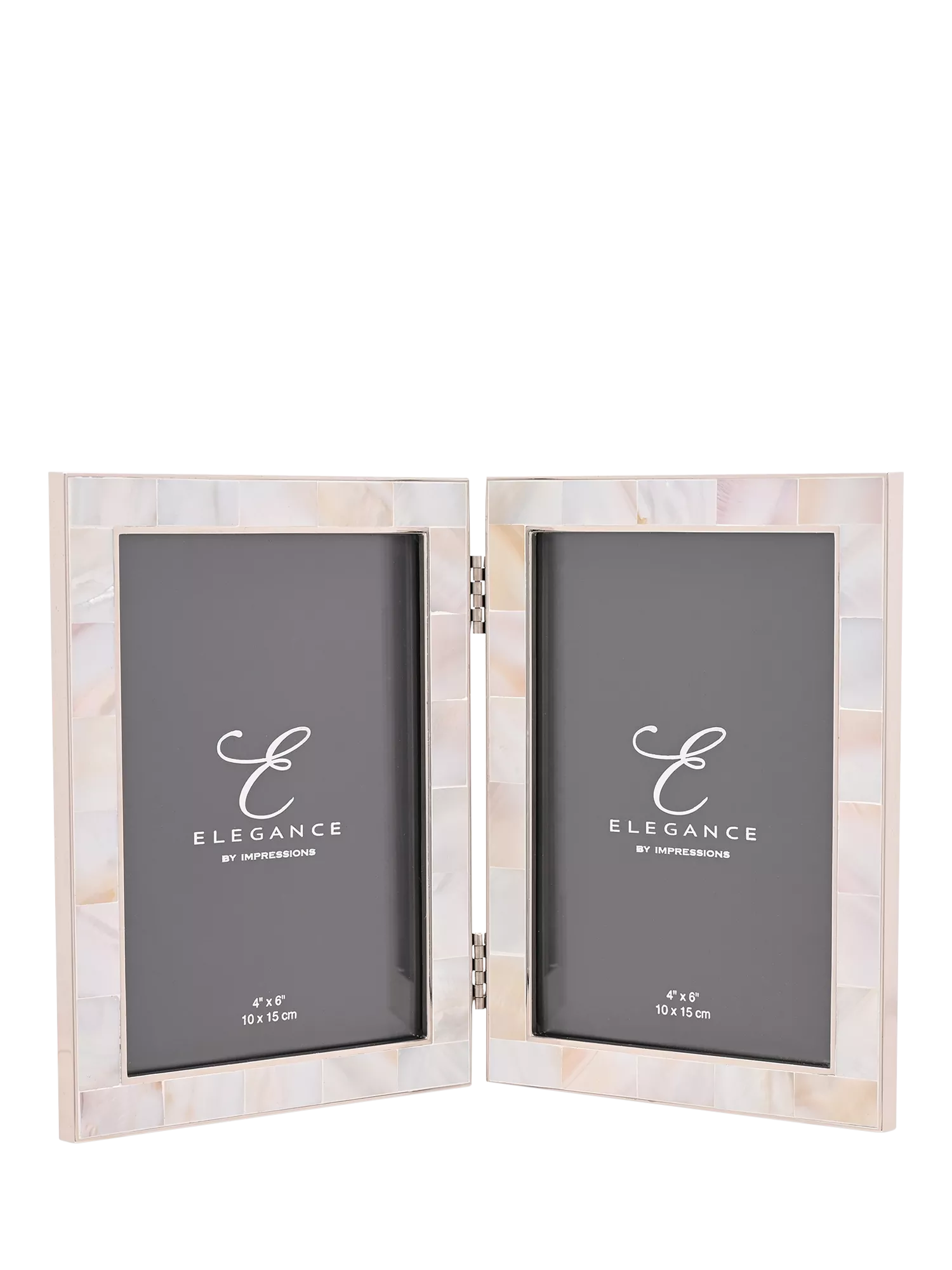 Impressions Elegance white double photo frame with Mother of Pearl (British brand)