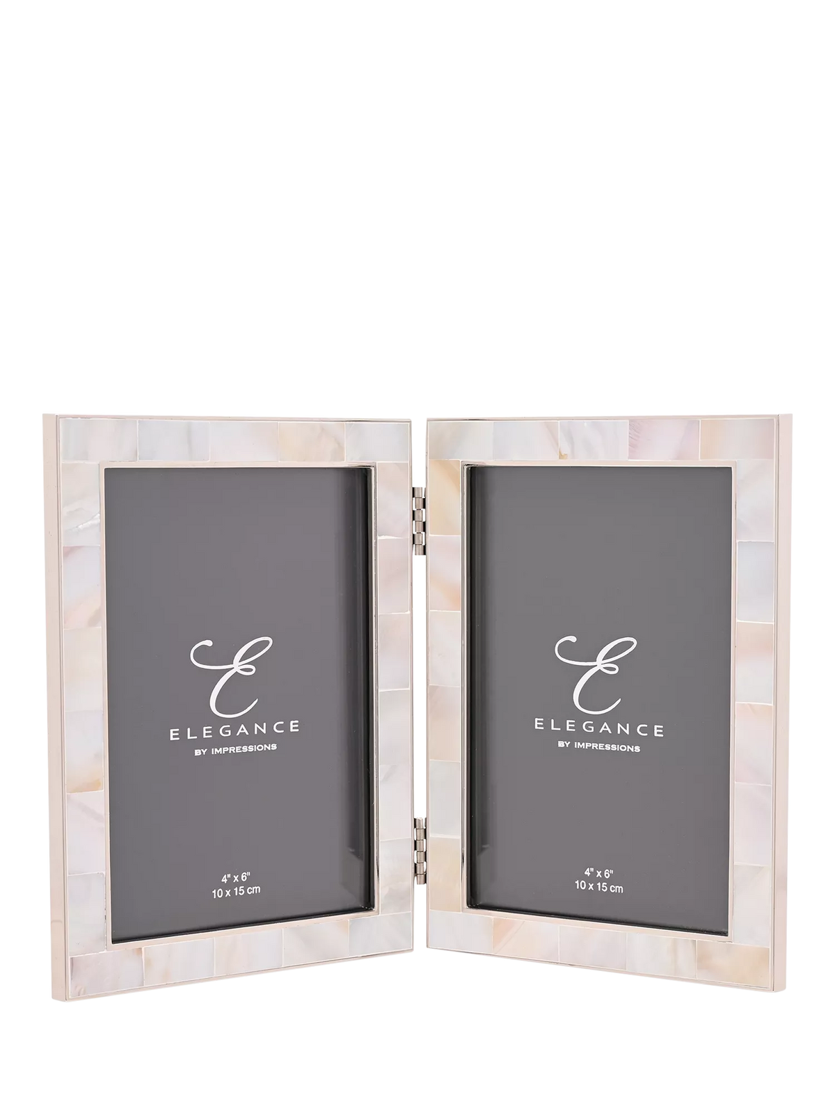 Impressions Elegance white double photo frame with Mother of Pearl (British brand)