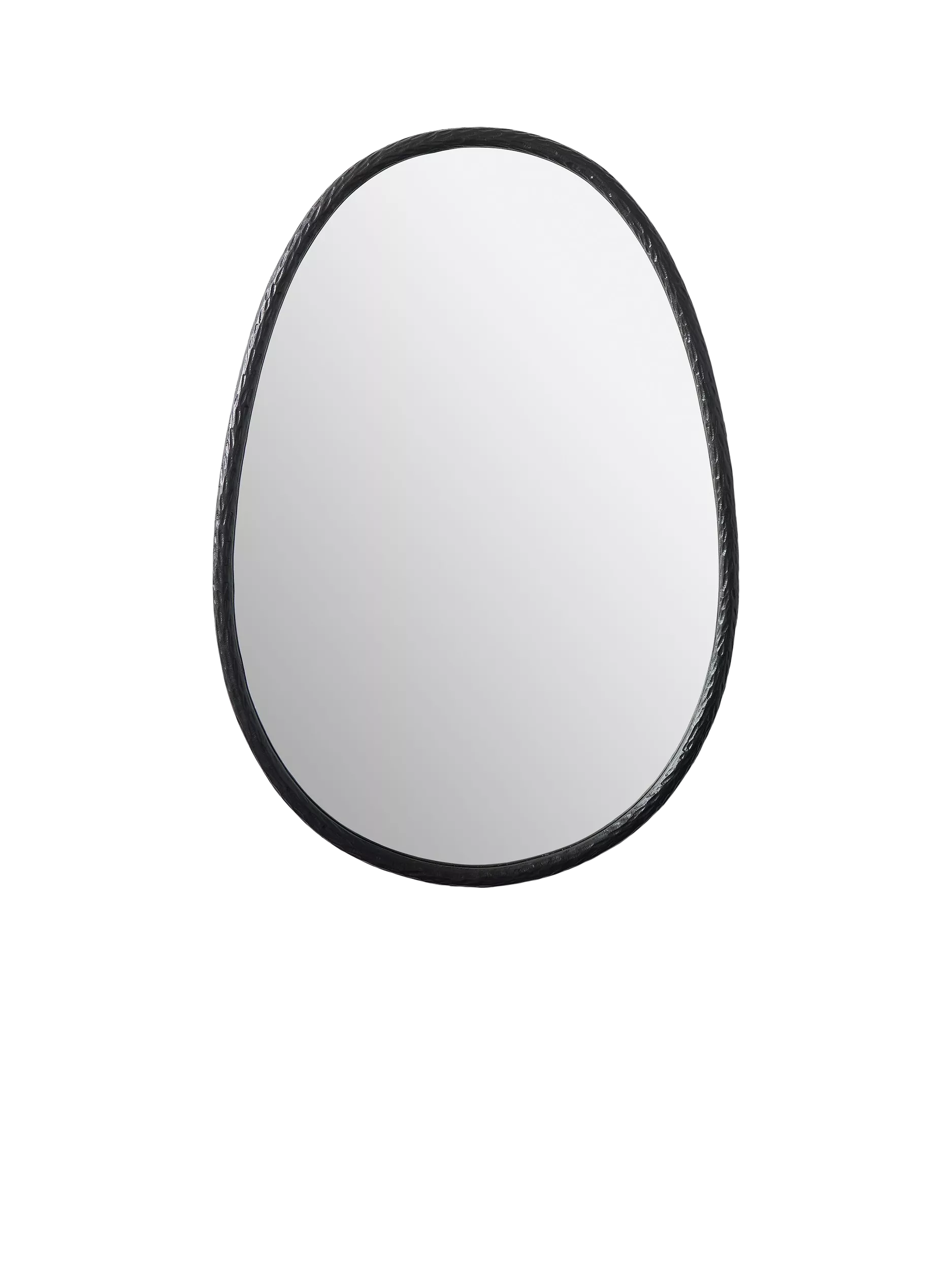 West Elm oval metal wall mirror in dark bronze, 117x81cm (British brand)