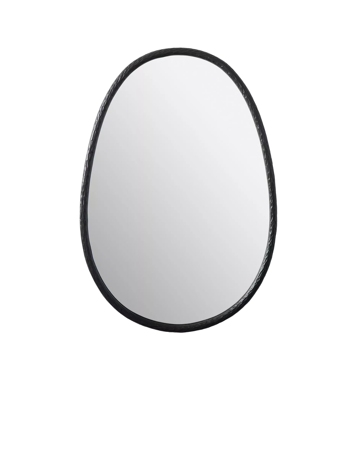 West Elm oval metal wall mirror in dark bronze, 117x81cm (British brand)