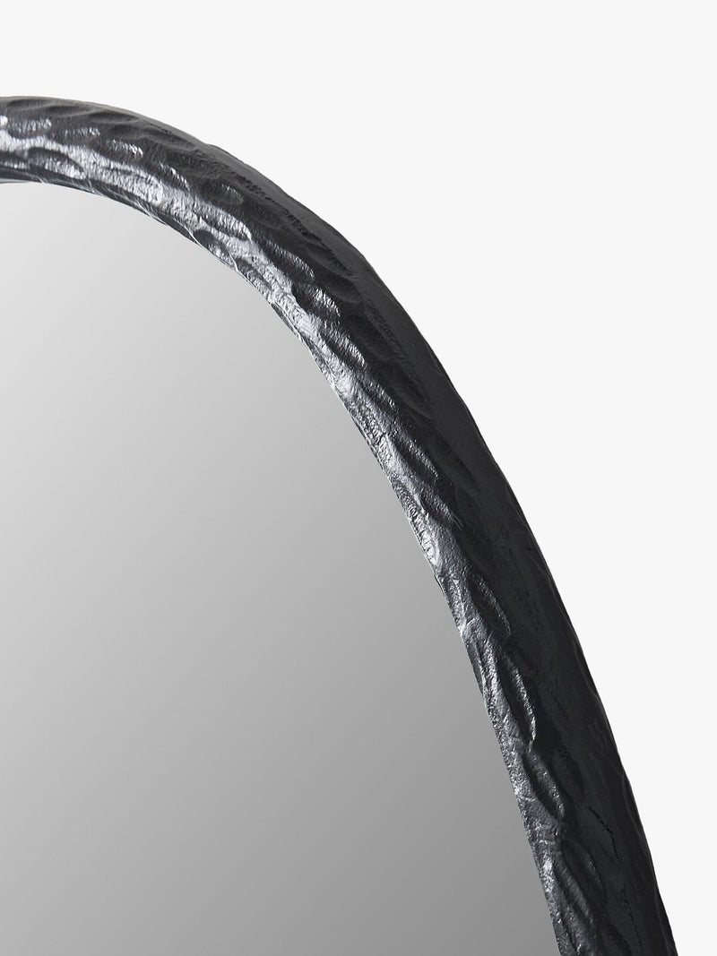 West Elm oval metal wall mirror in dark bronze, 117x81cm (British brand)