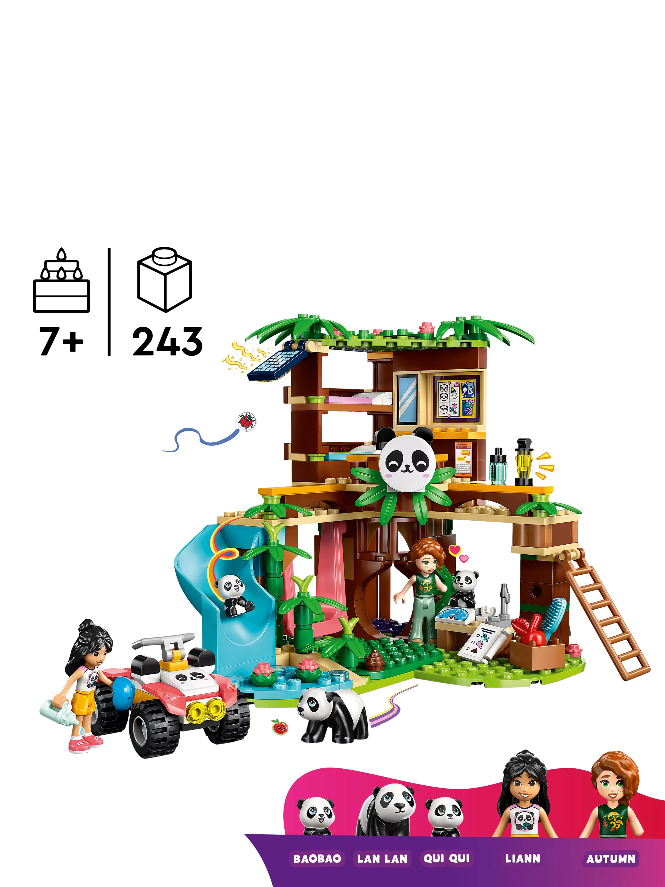 LEGO Friends Panda Sanctuary Animal Care 243-piece building set, UK version