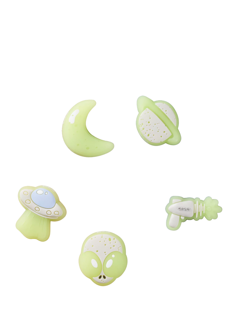 Crocs glow-in-the-dark space Jibbitz charms pack of 5, UK version