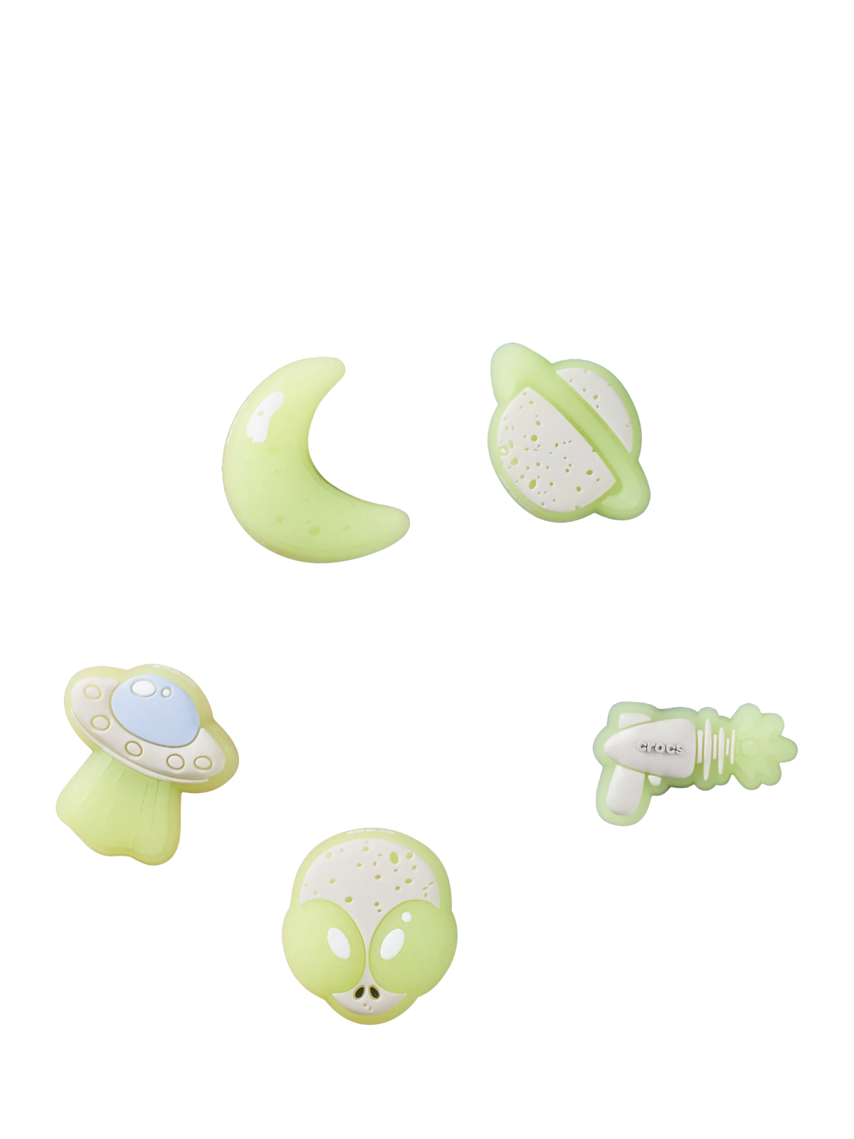 Crocs glow-in-the-dark space Jibbitz charms pack of 5, UK version
