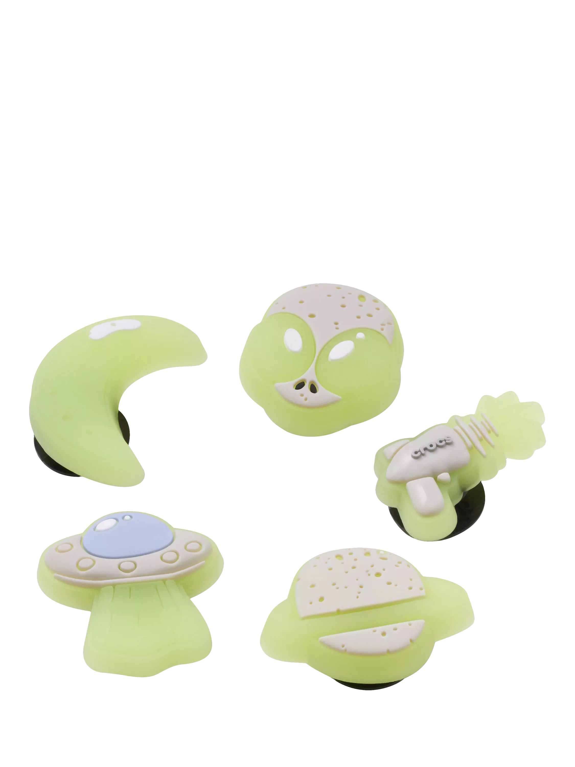 Crocs glow-in-the-dark space Jibbitz charms pack of 5, UK version