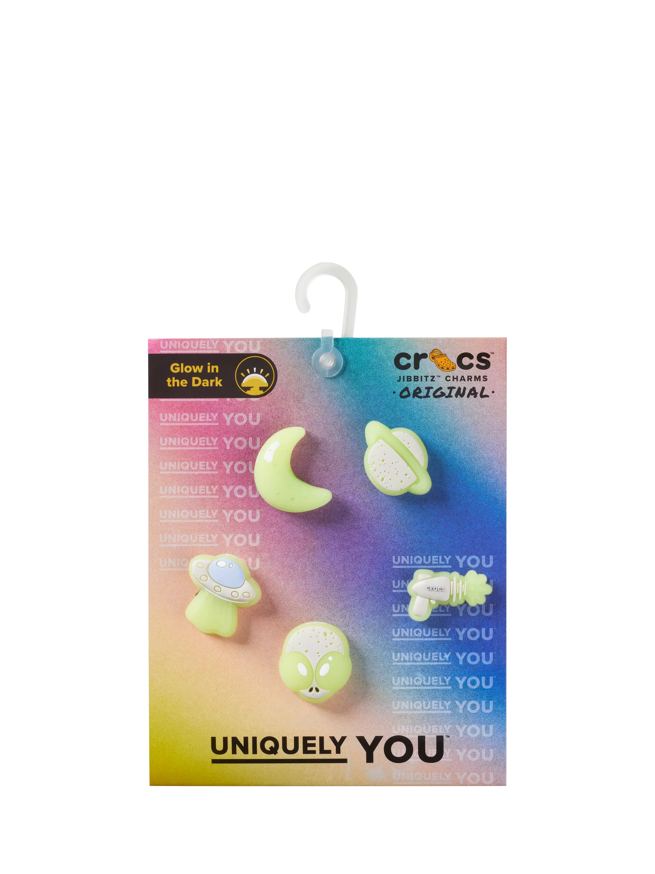 Crocs glow-in-the-dark space Jibbitz charms pack of 5, UK version