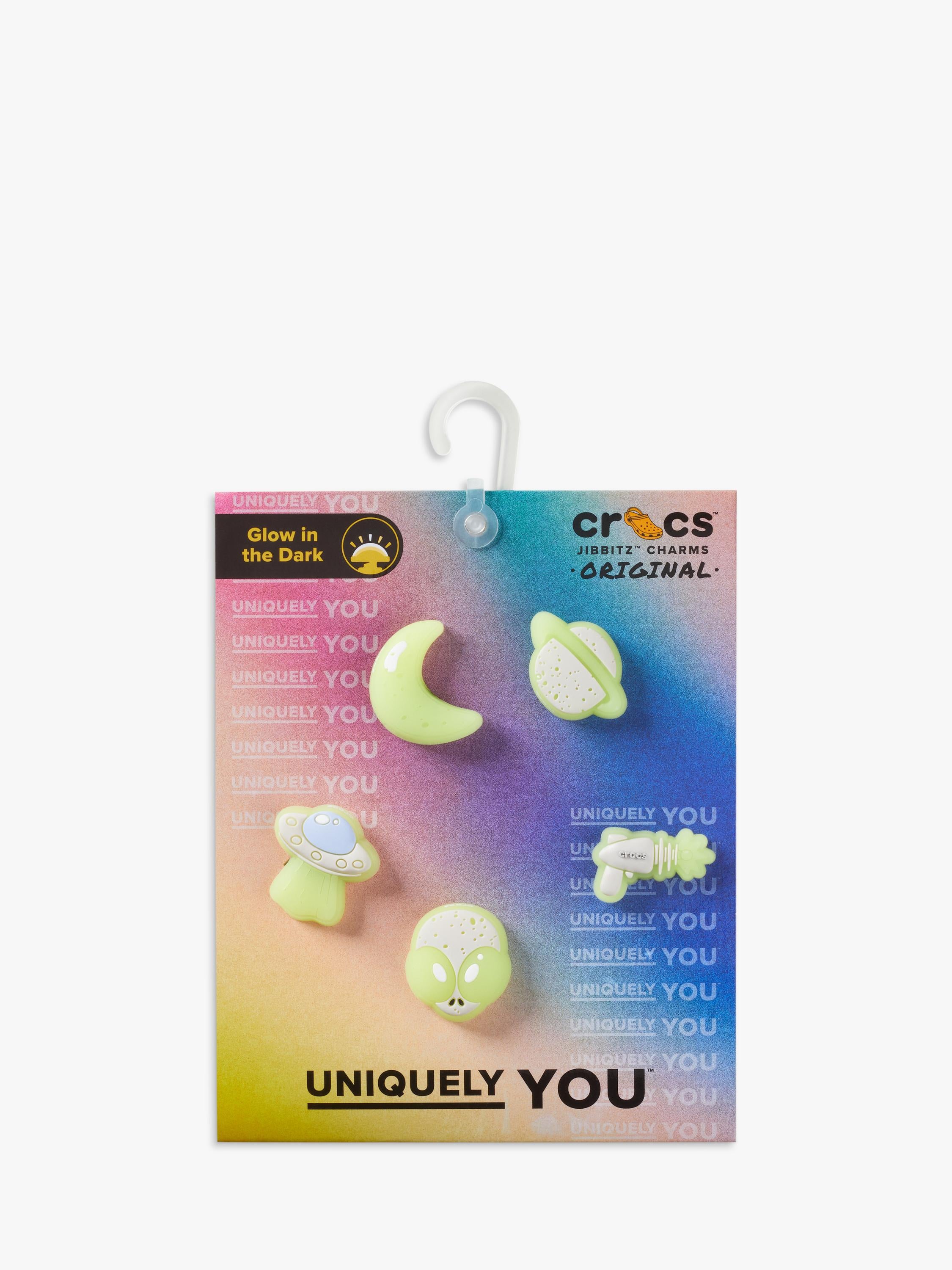 Crocs glow-in-the-dark space Jibbitz charms pack of 5, UK version