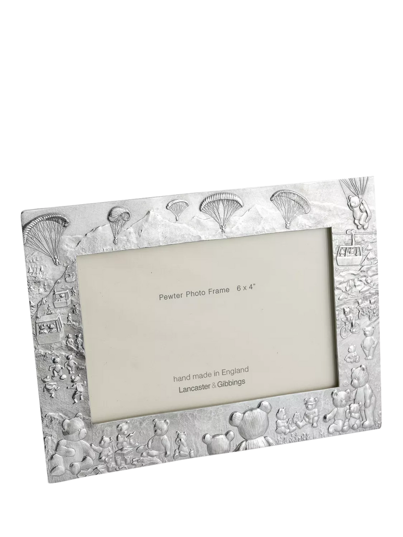 Lancaster and Gibbings pewter teddy bear photo frame 4x6 (British brand)