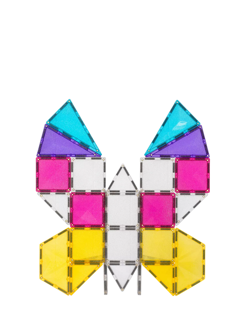 Connetix glitter unicorn tiles 56-piece construction set, imported from the UK