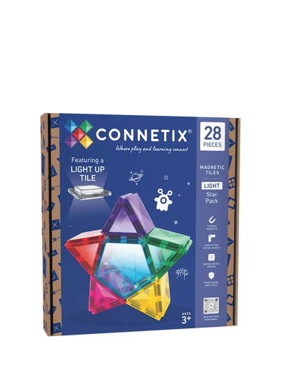 John Lewis Connetix Light Star Tiles Magnetic Building Set Pack of 28- Buy online at McGrocer