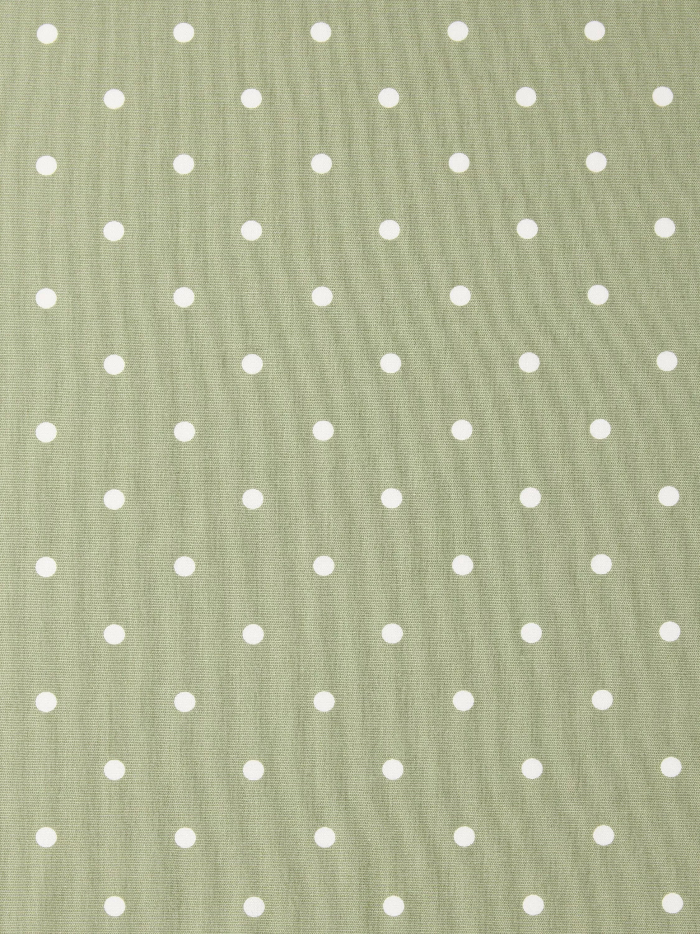 John Lewis oilcloth tablecloth fabric sage dot 130cm, UK version